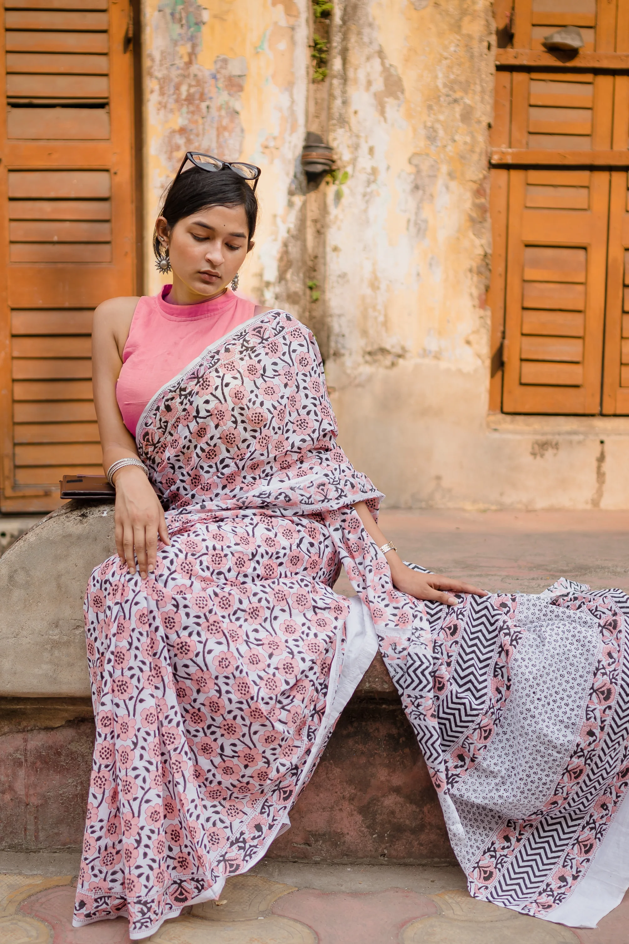 Summer collection sarees - Basant - Jaal boota pure mul cotton saree - Image 8
