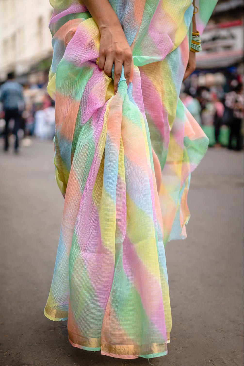 Leheriya Kota sarees - Aira - Candy - Image 6