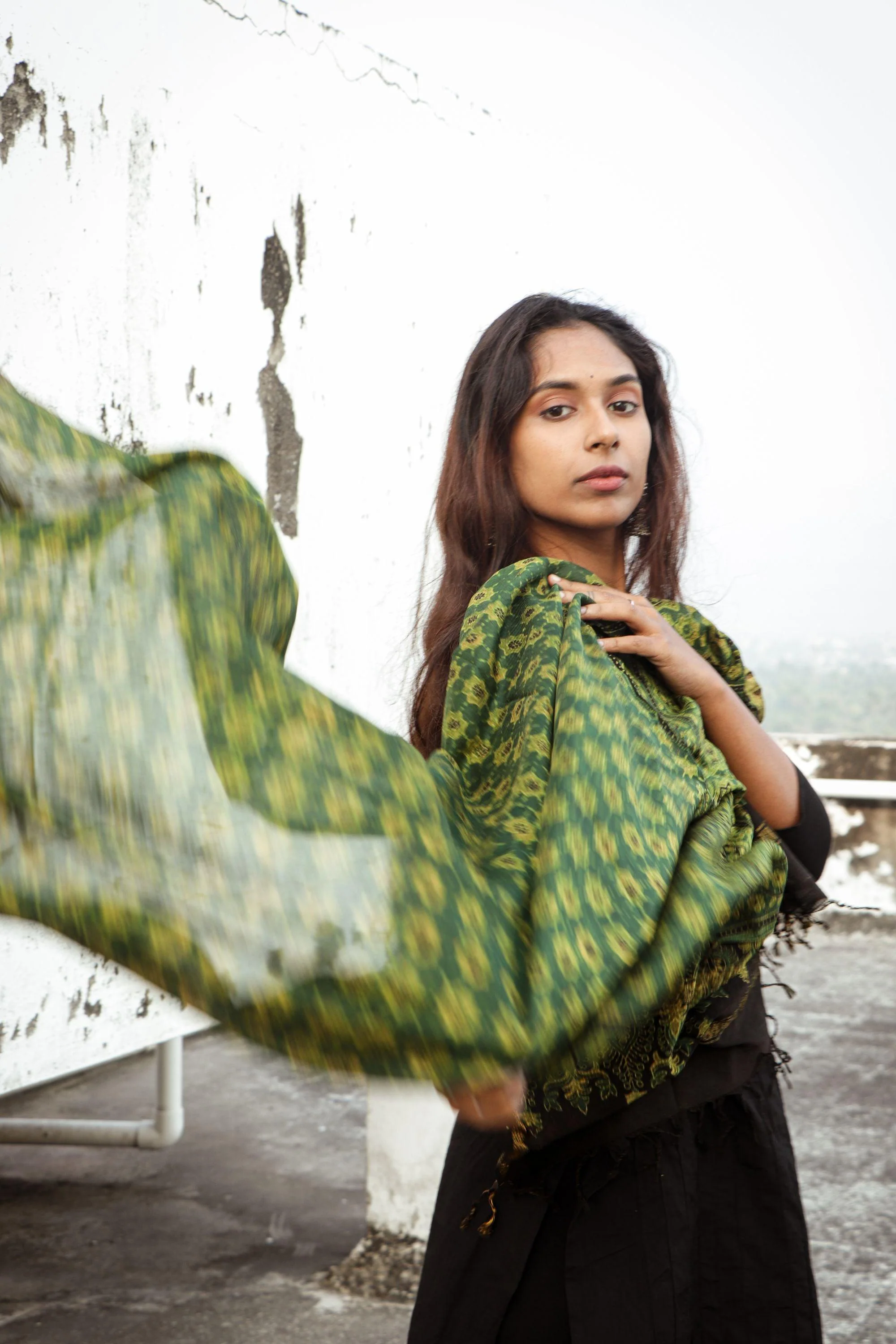 Kaisori Ajrakh Green Chanderi Dupatta - Image 6