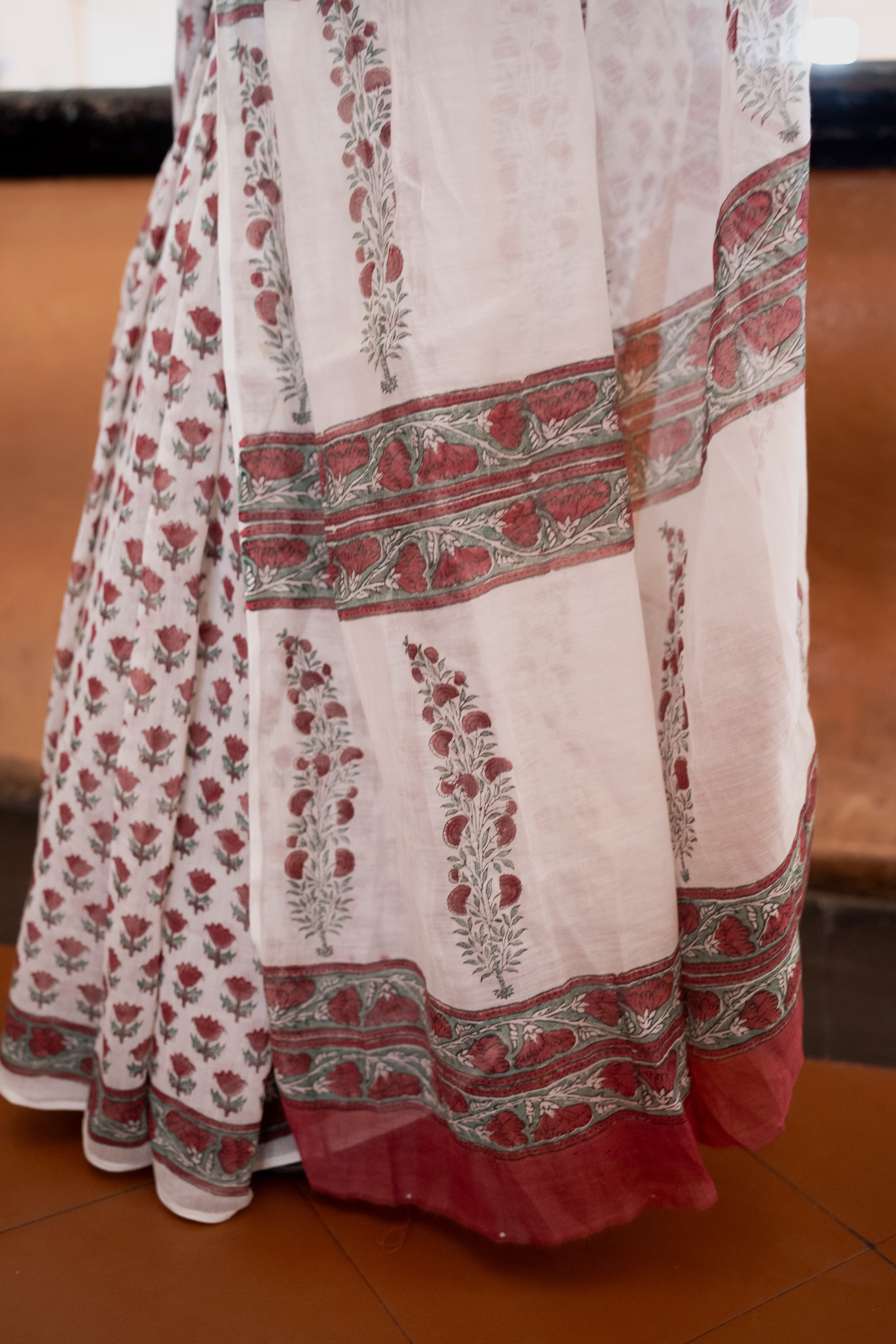 Evergreen printed Chander saree - Bagh - Pankhuri - Image 10