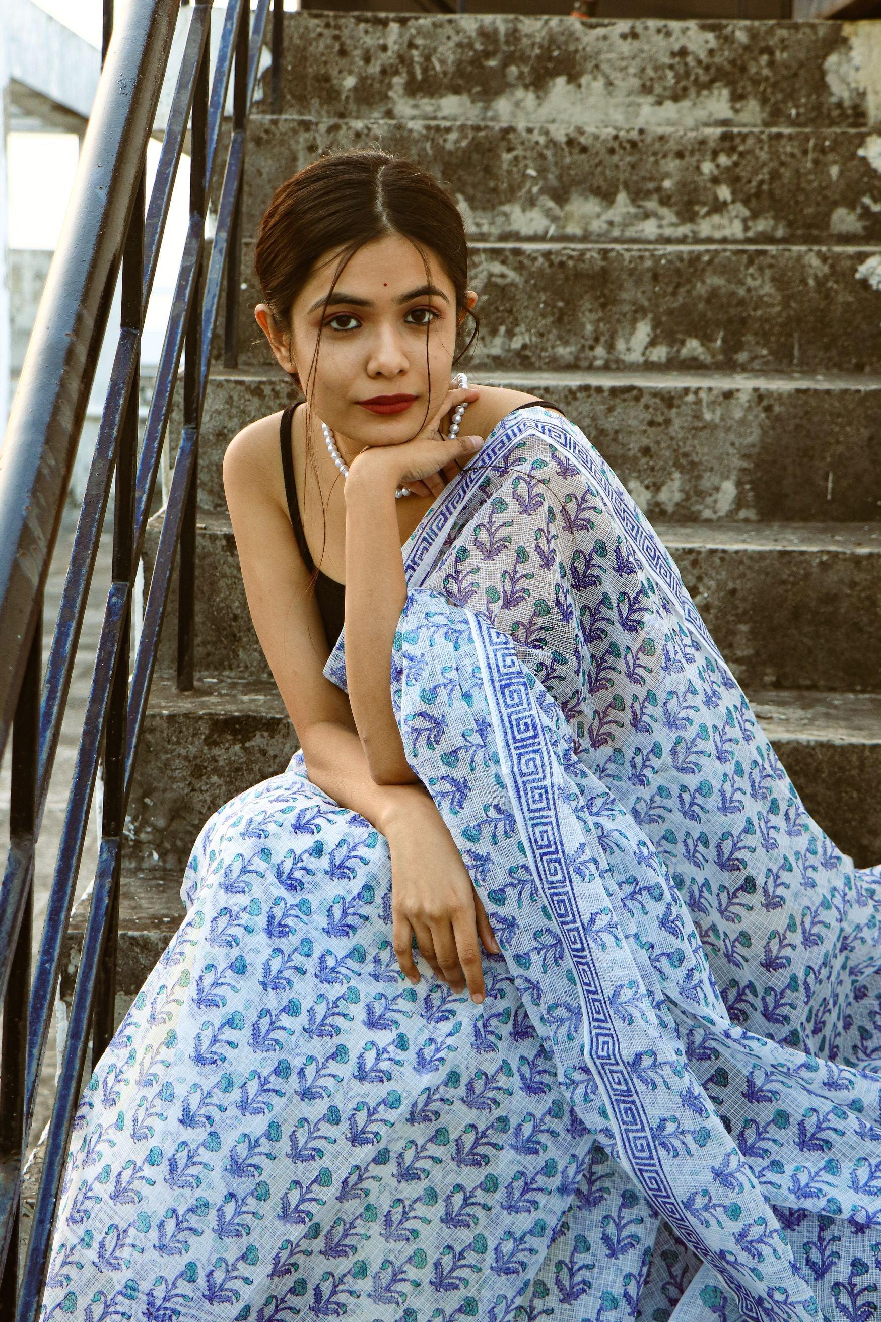 Evergreen printed Kota saree - Bagh- Bela - Image 10