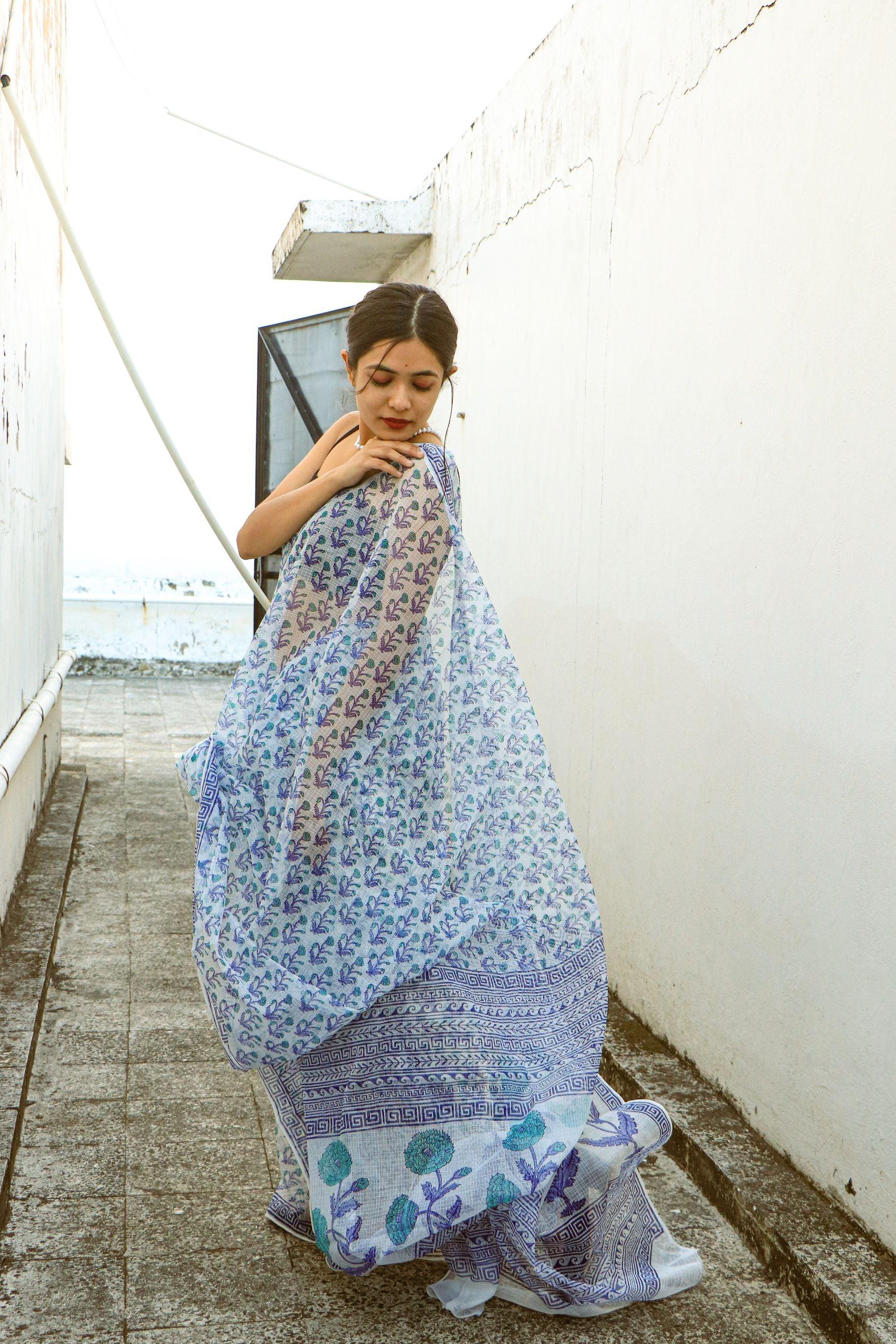 Evergreen printed Kota saree - Bagh- Bela - Image 15