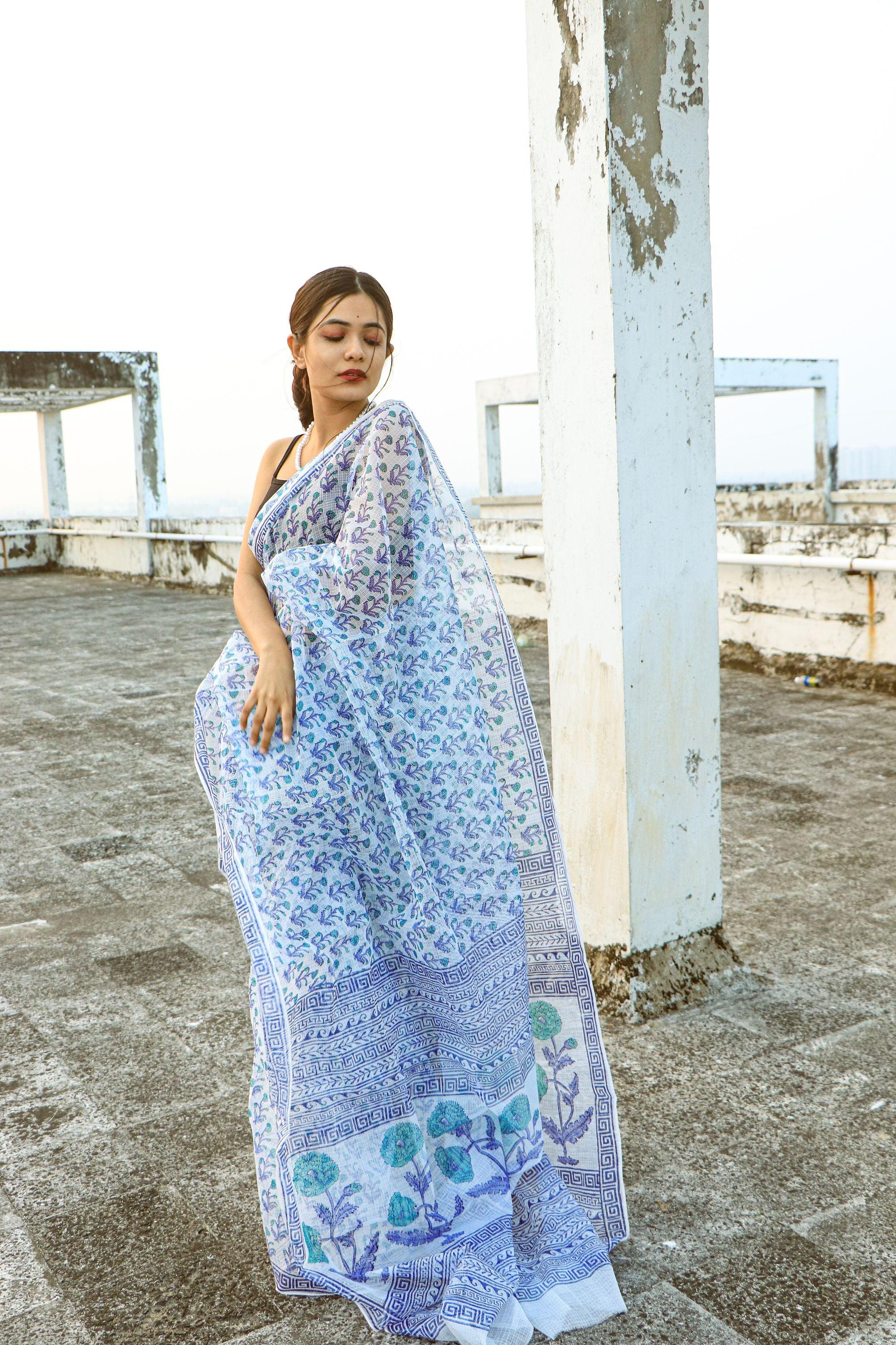 Evergreen printed Kota saree - Bagh- Bela - Image 3