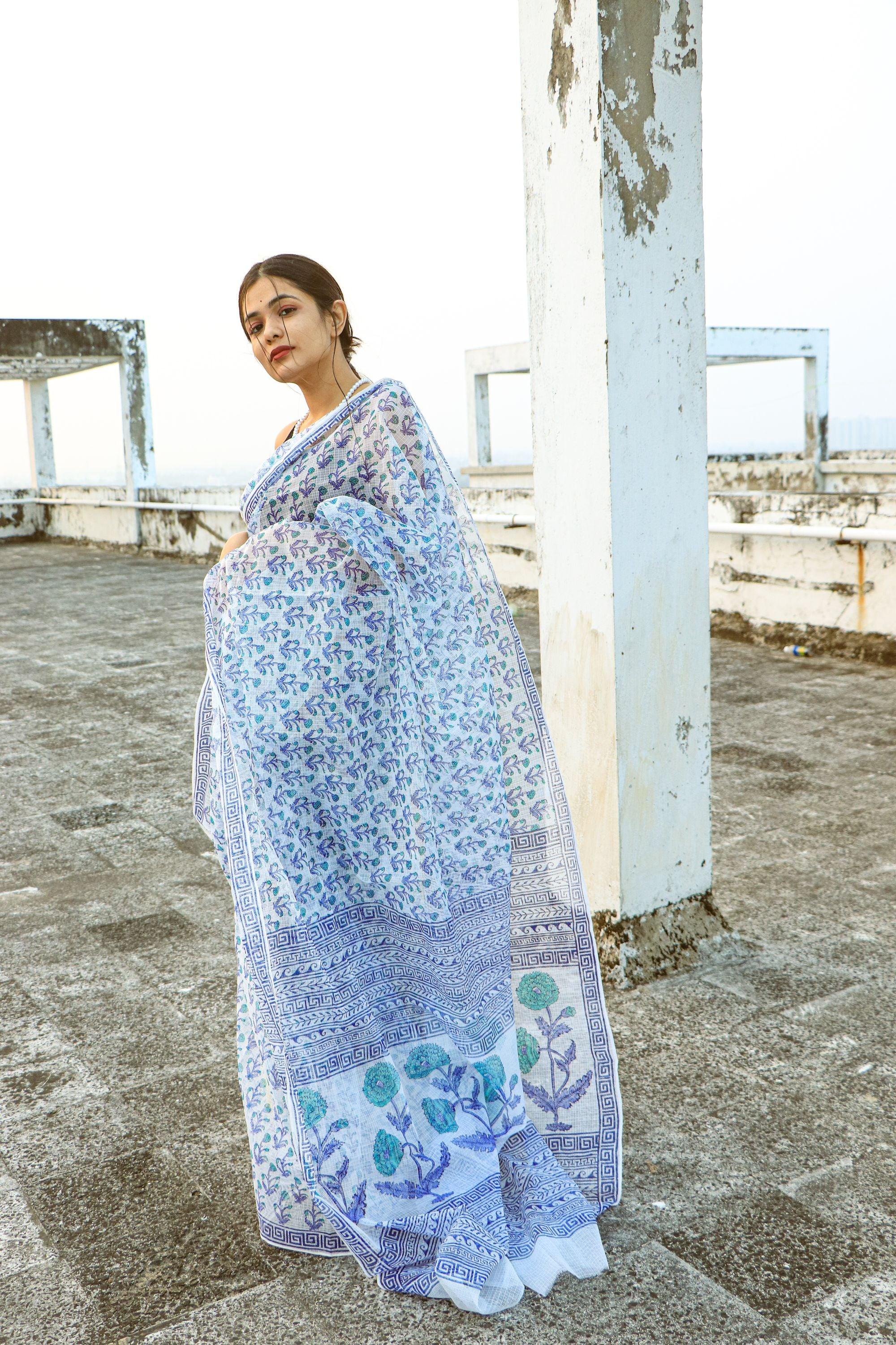 Evergreen printed Kota saree - Bagh- Bela - Image 4