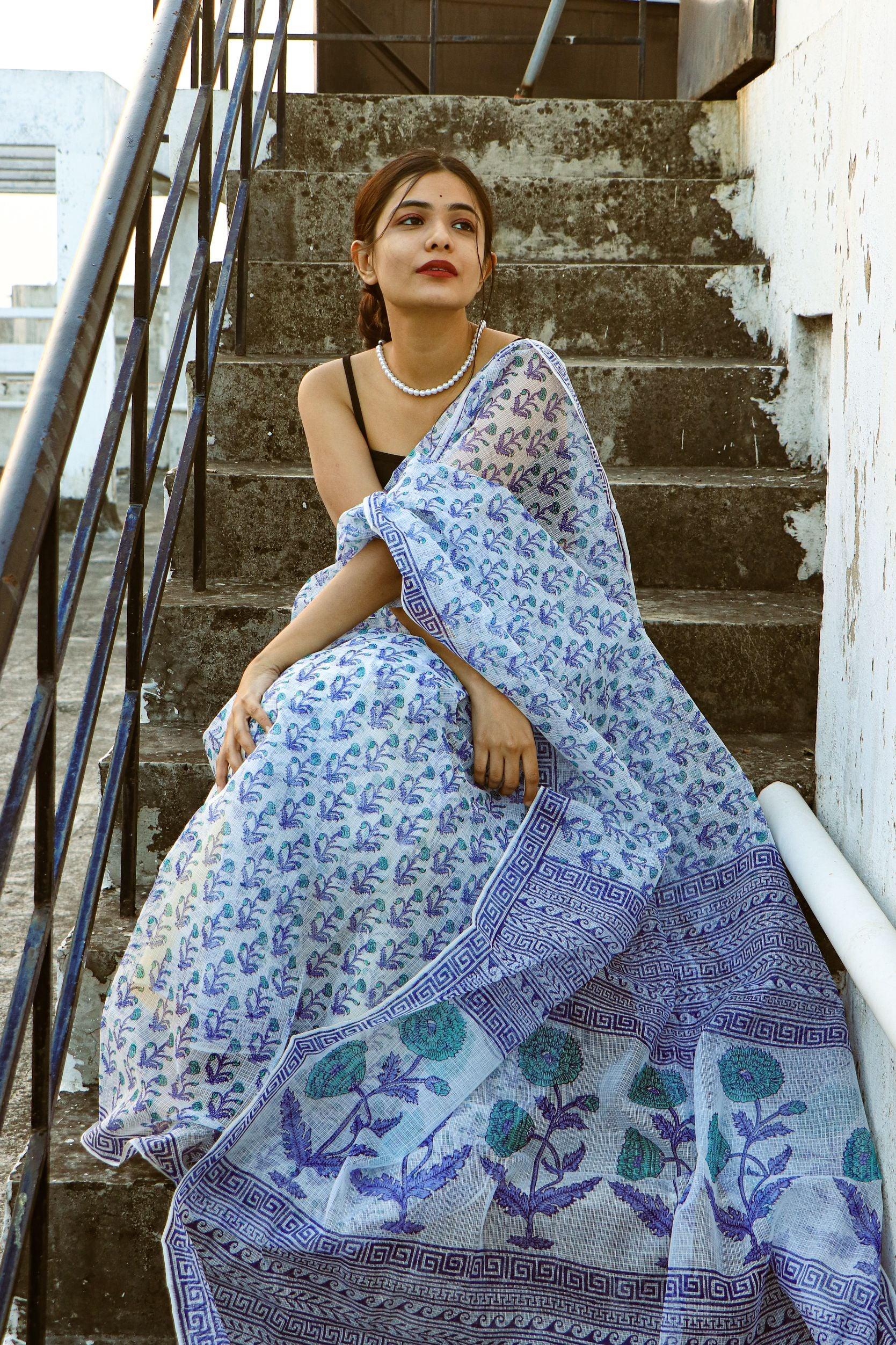 Evergreen printed Kota saree - Bagh- Bela - Image 5