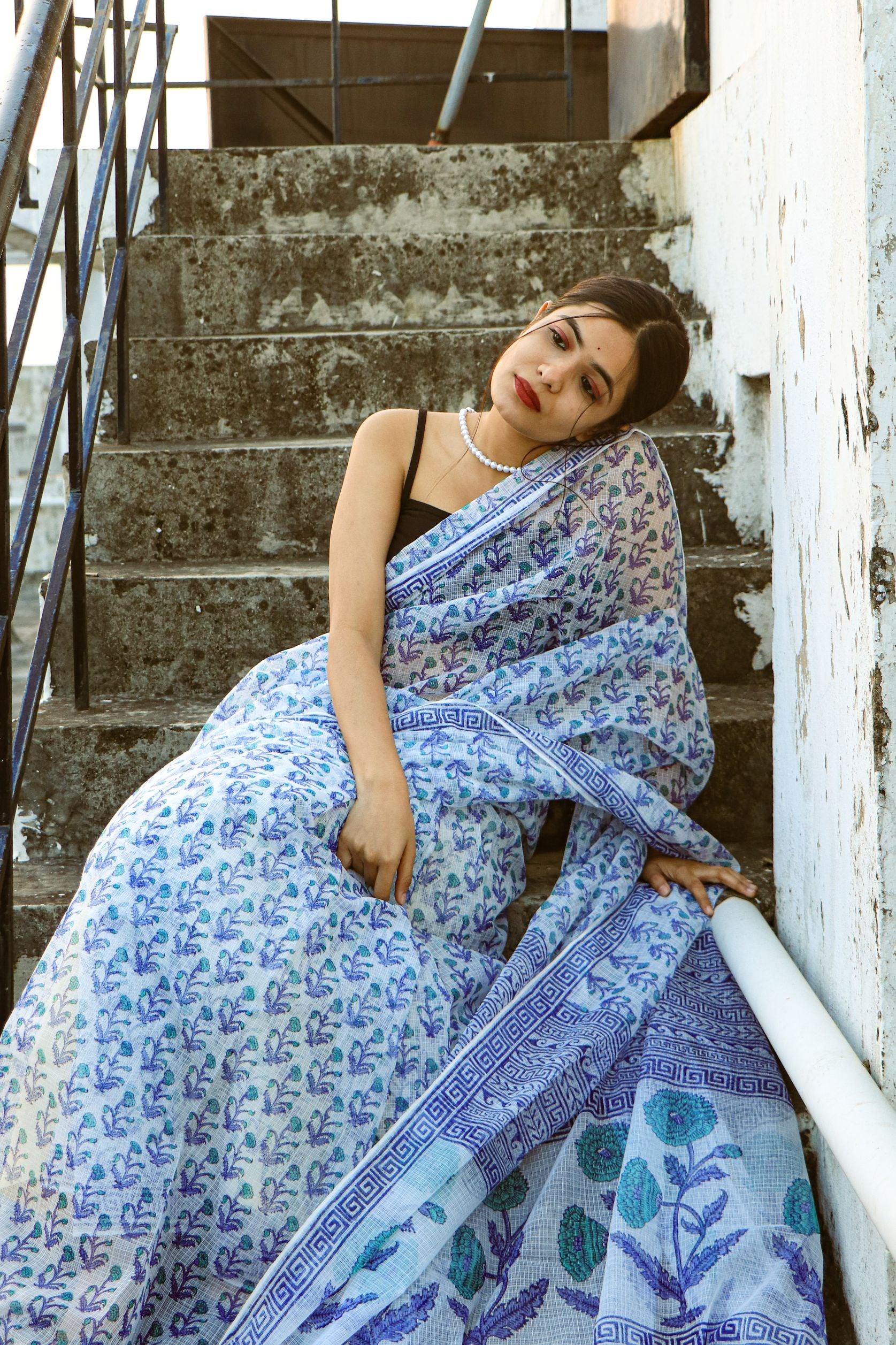 Evergreen printed Kota saree - Bagh- Bela - Image 6