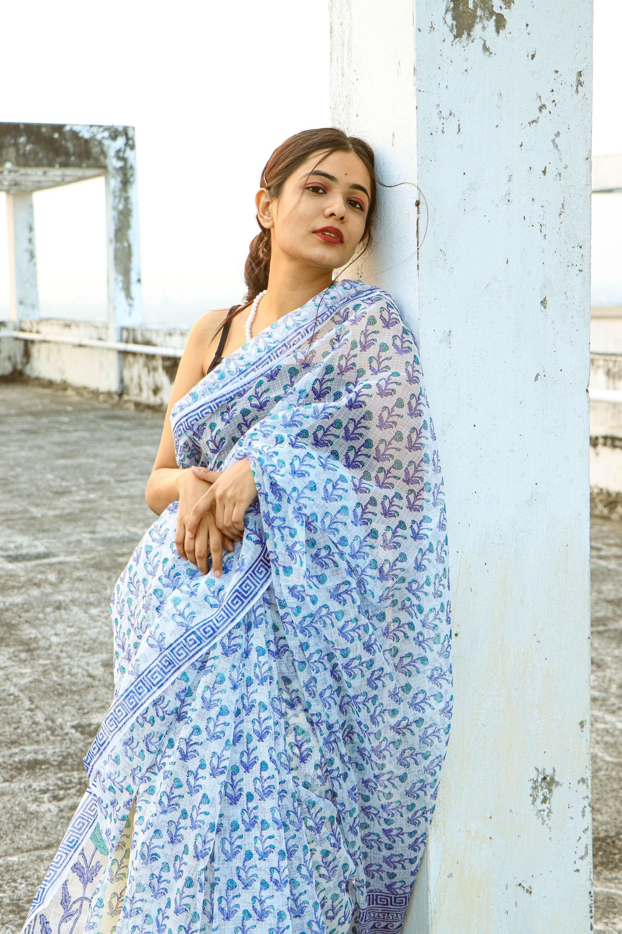 Evergreen printed Kota saree - Bagh- Bela - Image 7