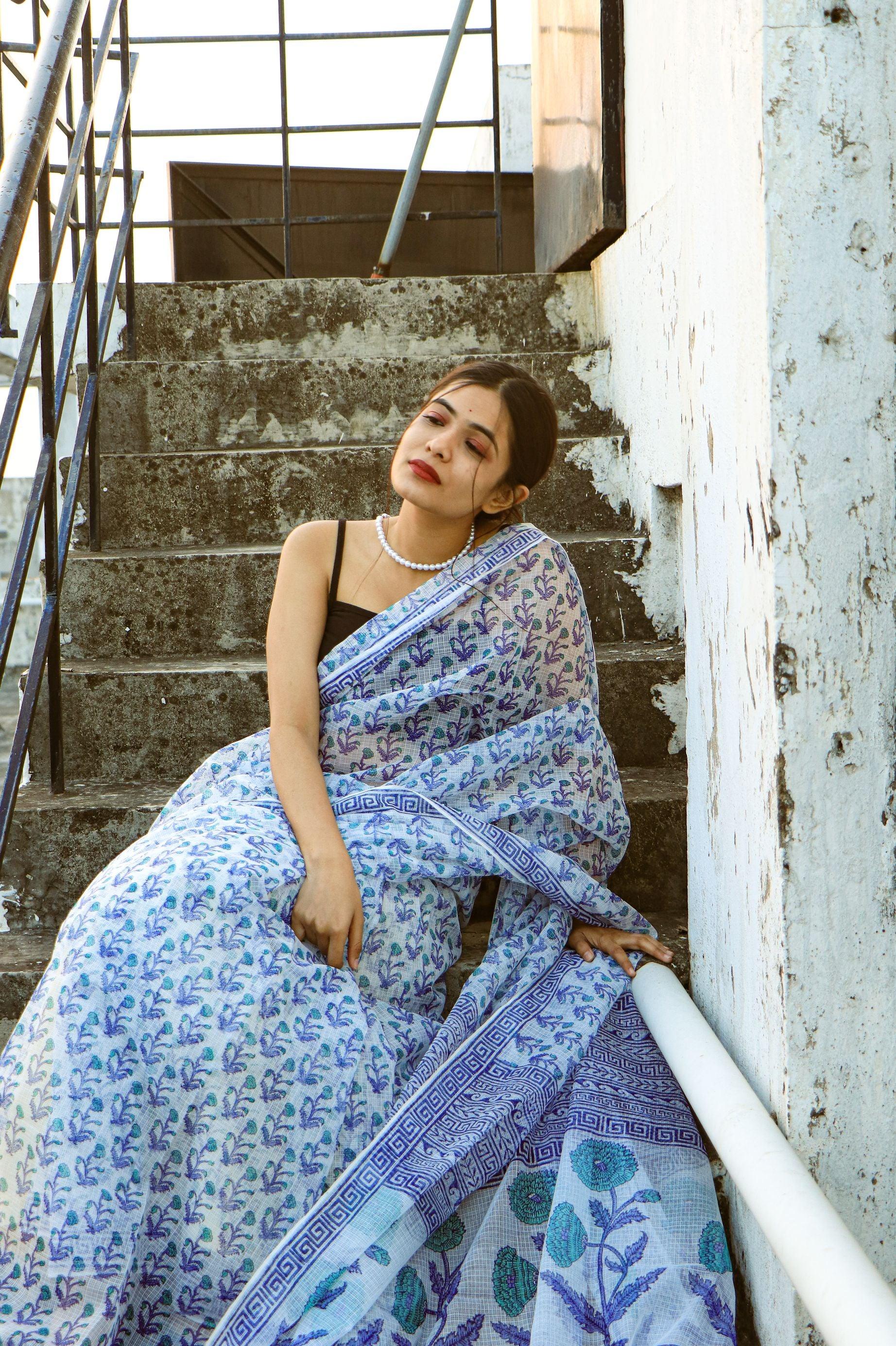 Evergreen printed Kota saree - Bagh- Bela - Image 9
