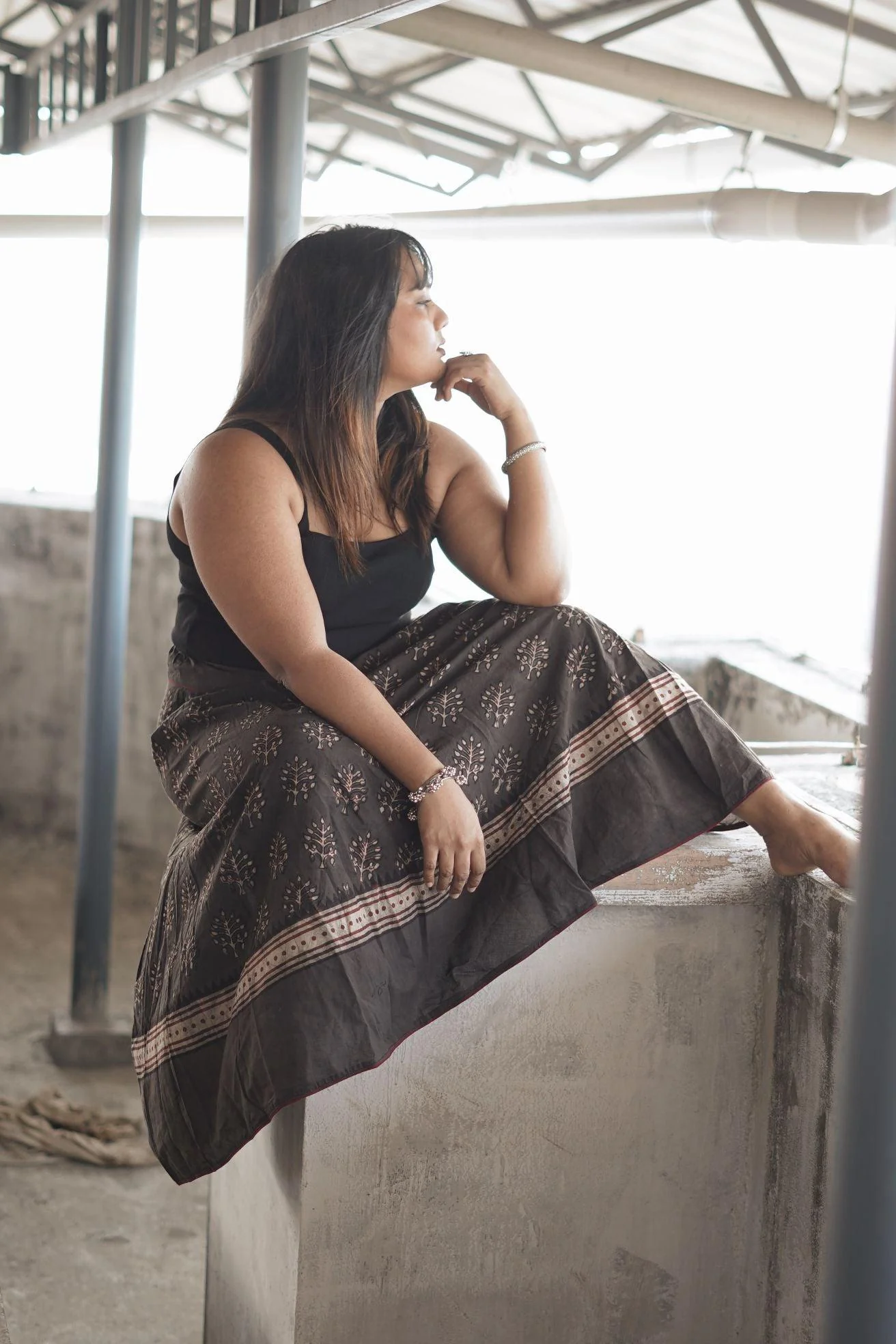Dabu printed kashish black print skirt -Noor - Saira - Image 6