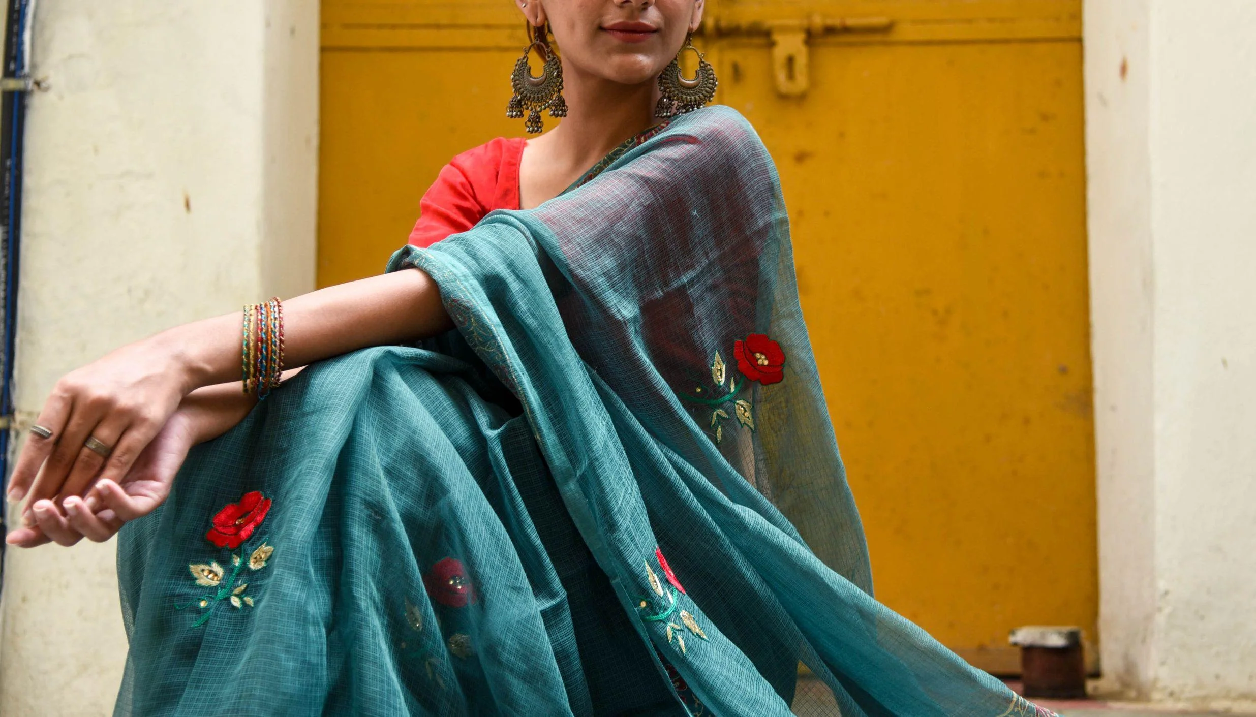 Evergreen kota cotton embroidery dKota saree - Bagh - Togor - Image 15