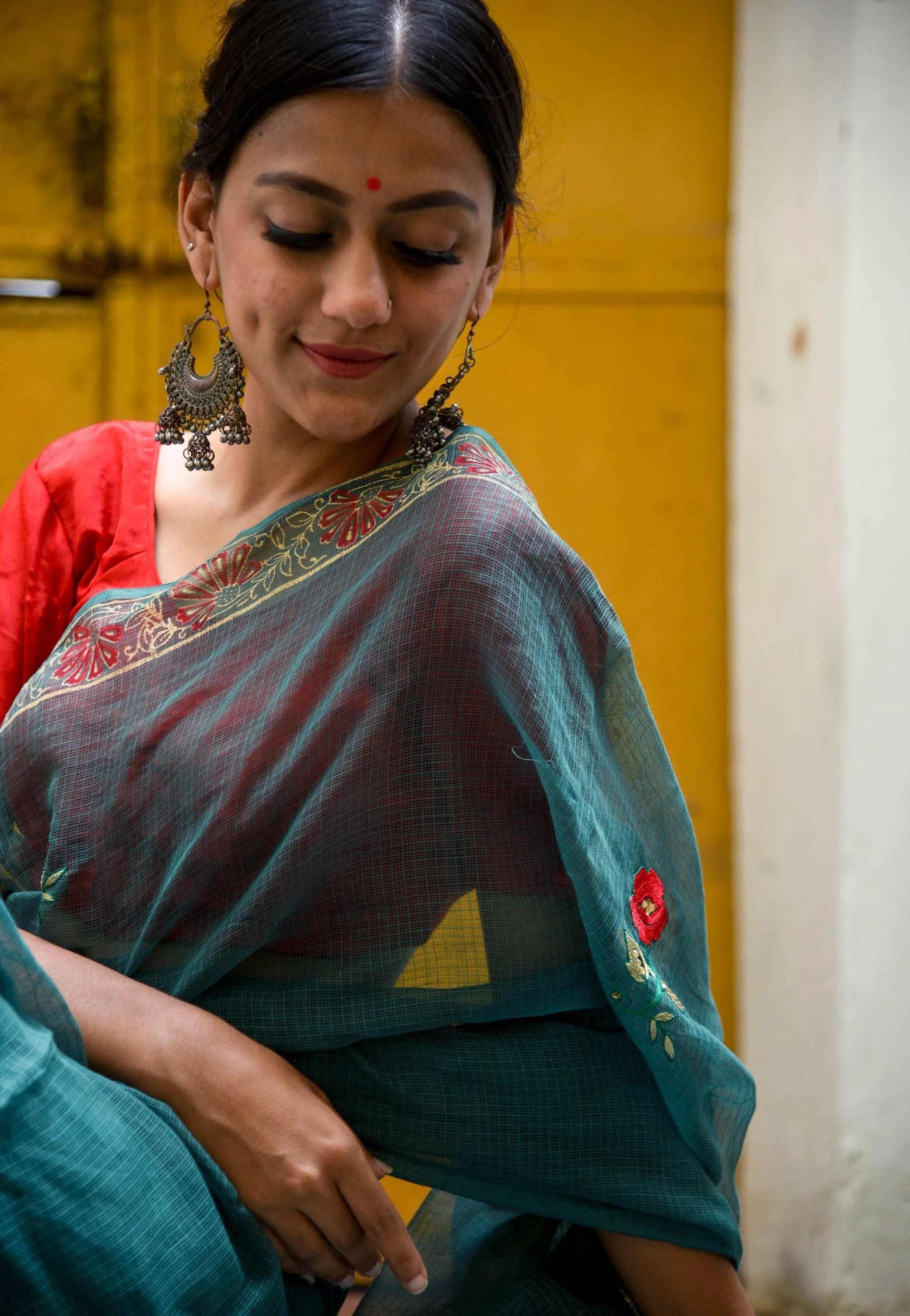 Evergreen kota cotton embroidery dKota saree - Bagh - Togor - Image 16