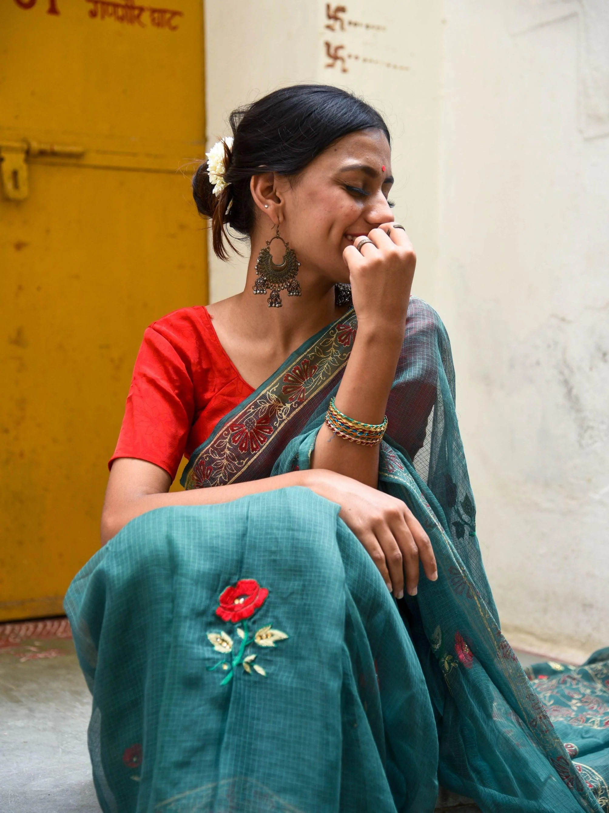 Evergreen kota cotton embroidery dKota saree - Bagh - Togor - Image 19