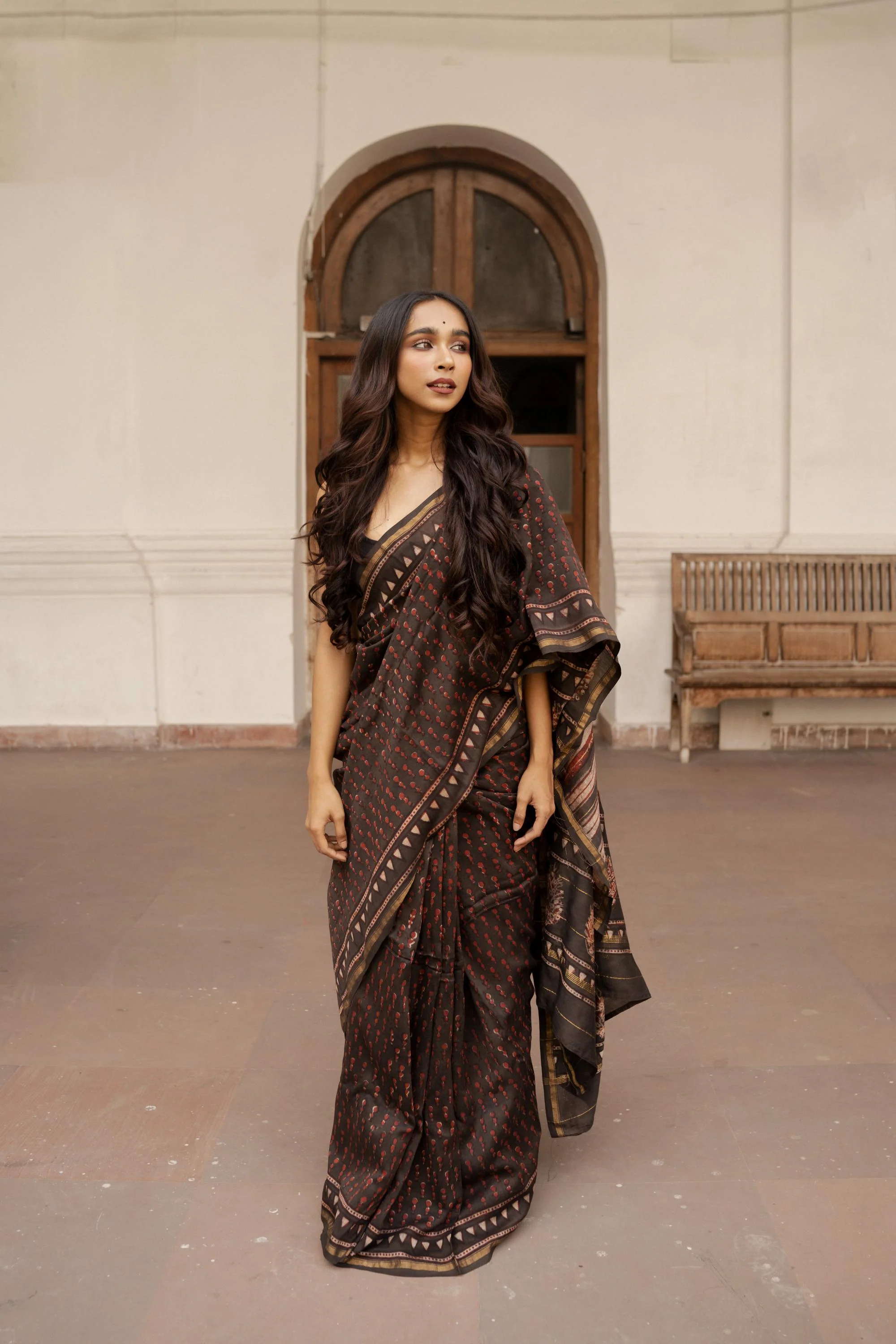 Natural dyed Dabu sarees - Malhar - Kashish - Image 10
