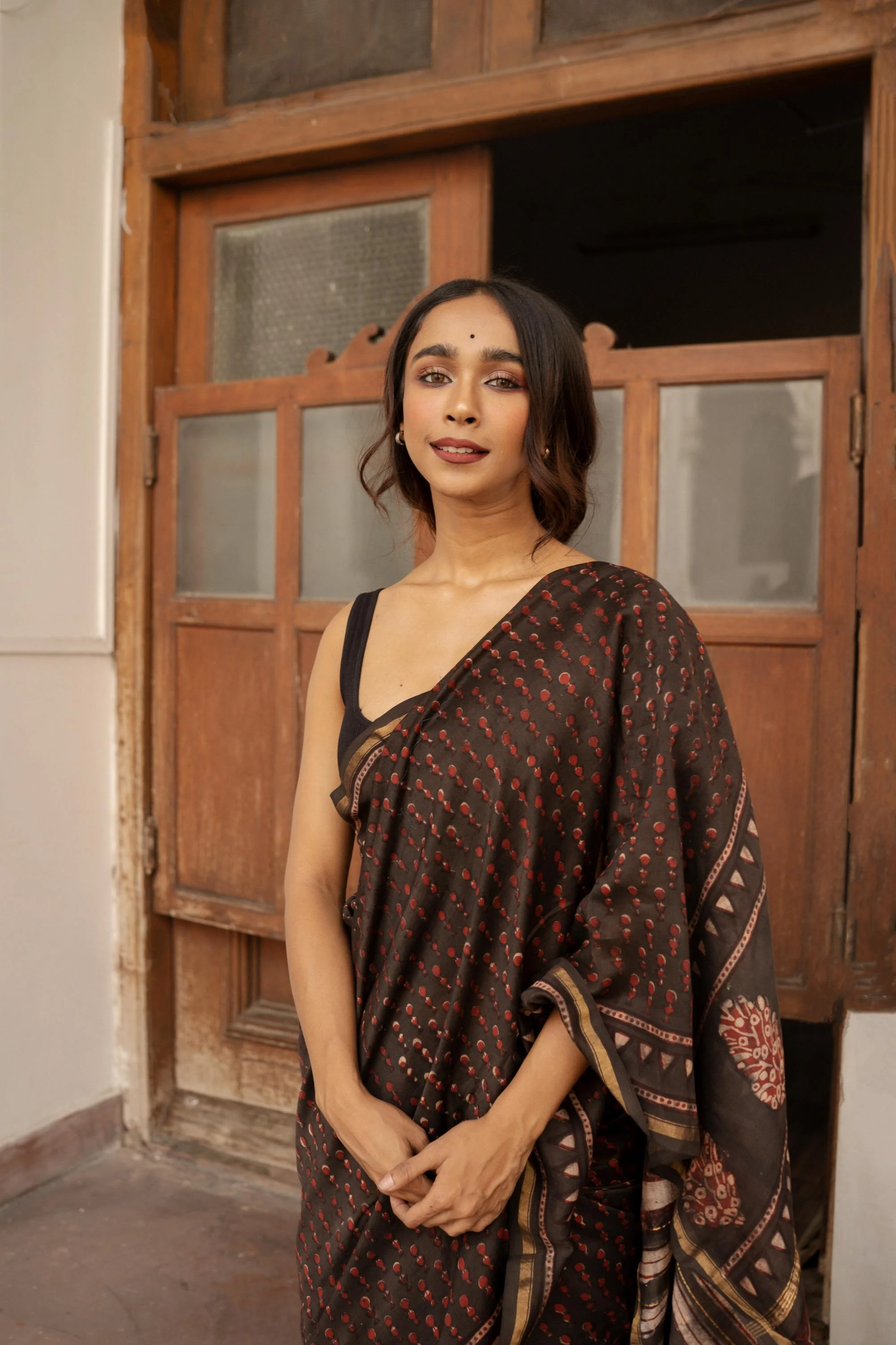 Natural dyed Dabu sarees - Malhar - Kashish - Image 3