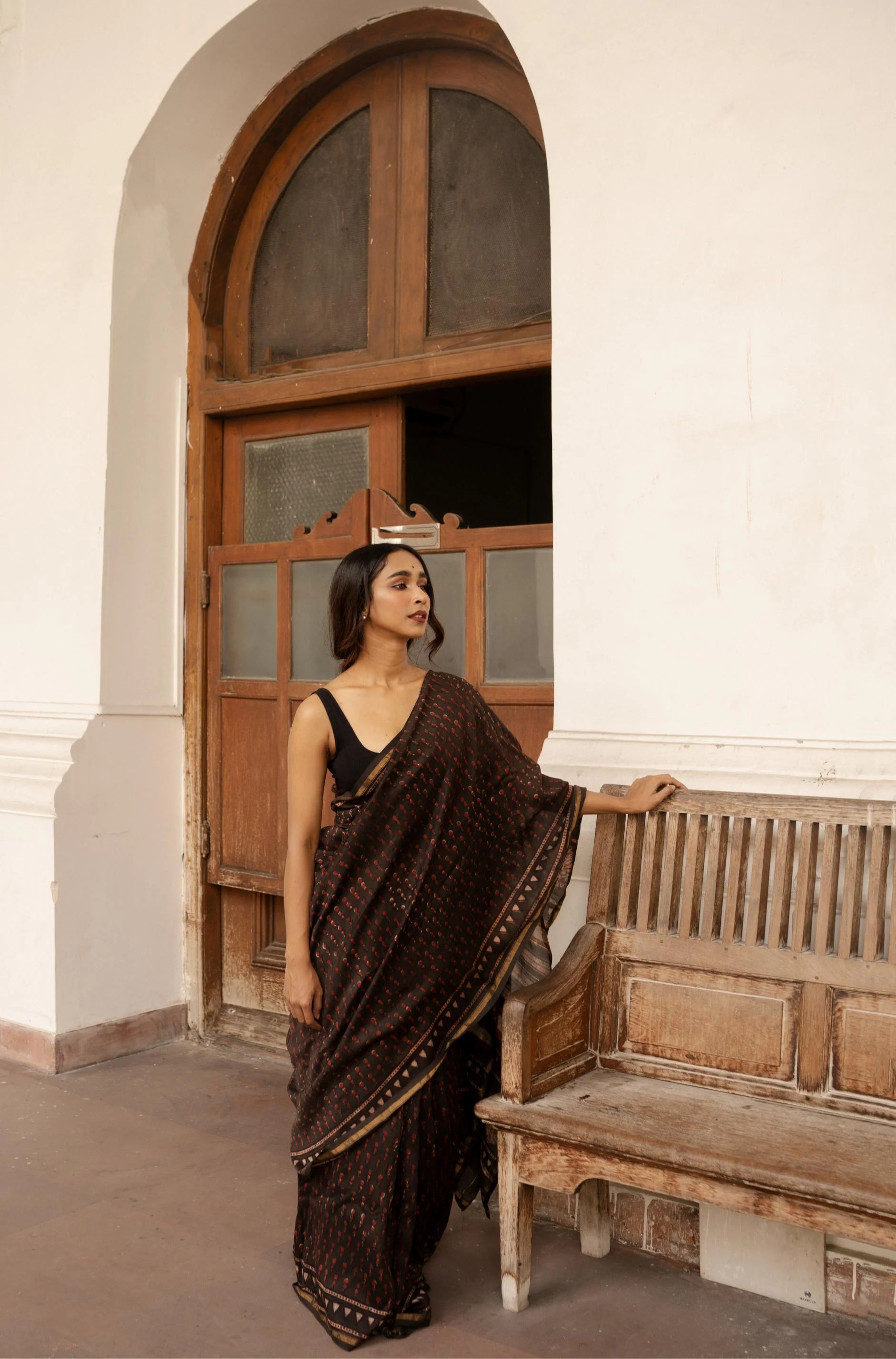 Natural dyed Dabu sarees - Malhar - Kashish - Image 4