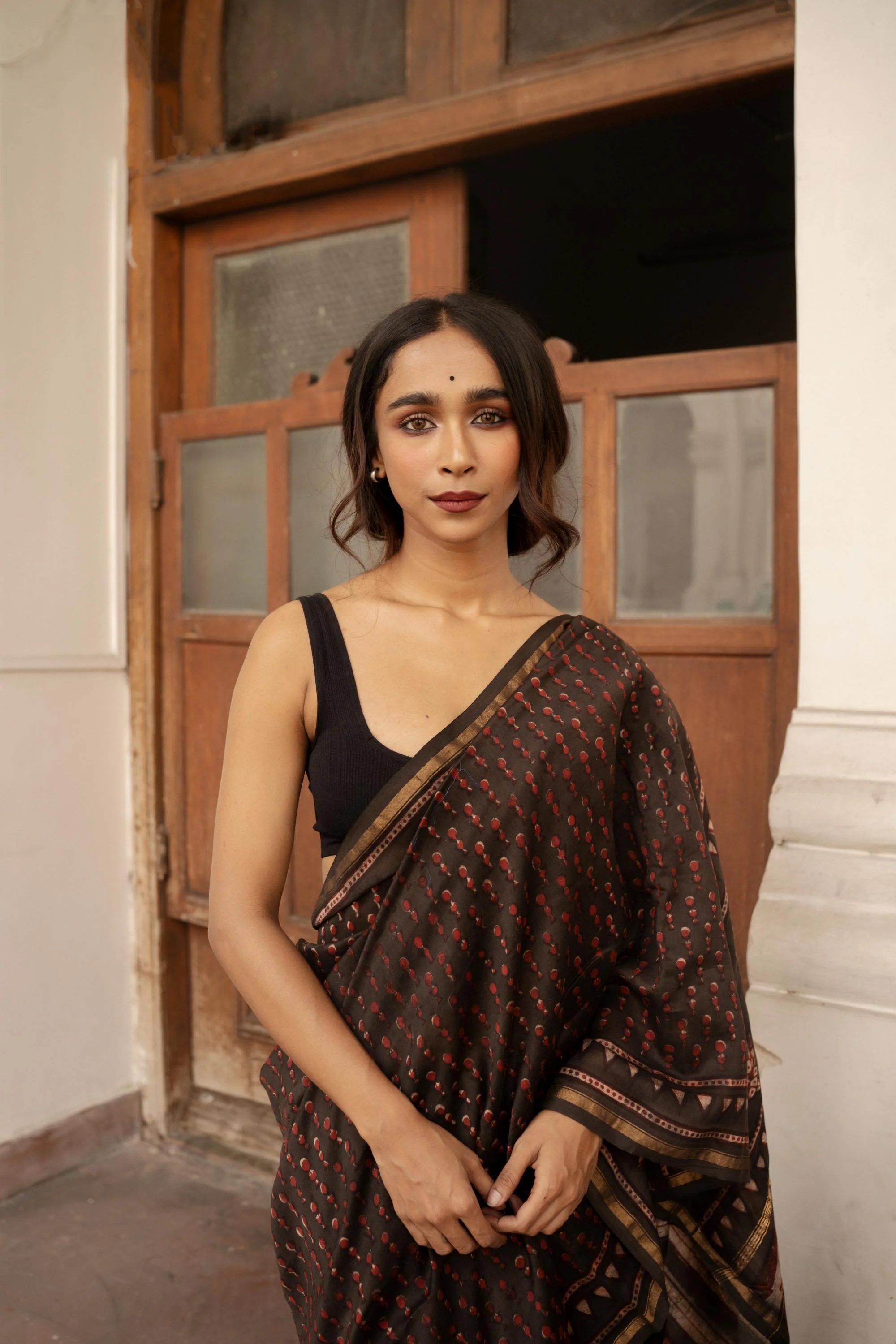 Natural dyed Dabu sarees - Malhar - Kashish - Image 5