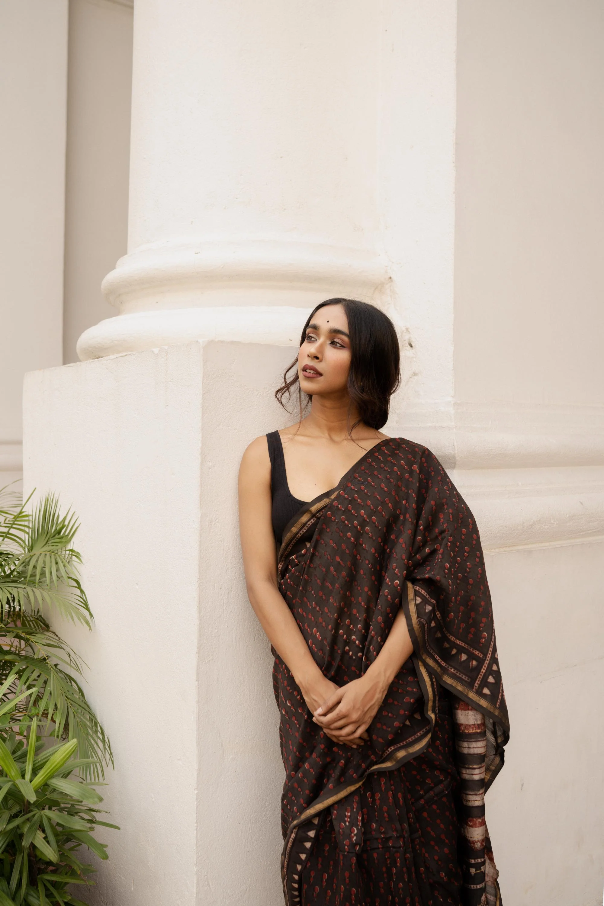 Natural dyed Dabu sarees - Malhar - Kashish - Image 7