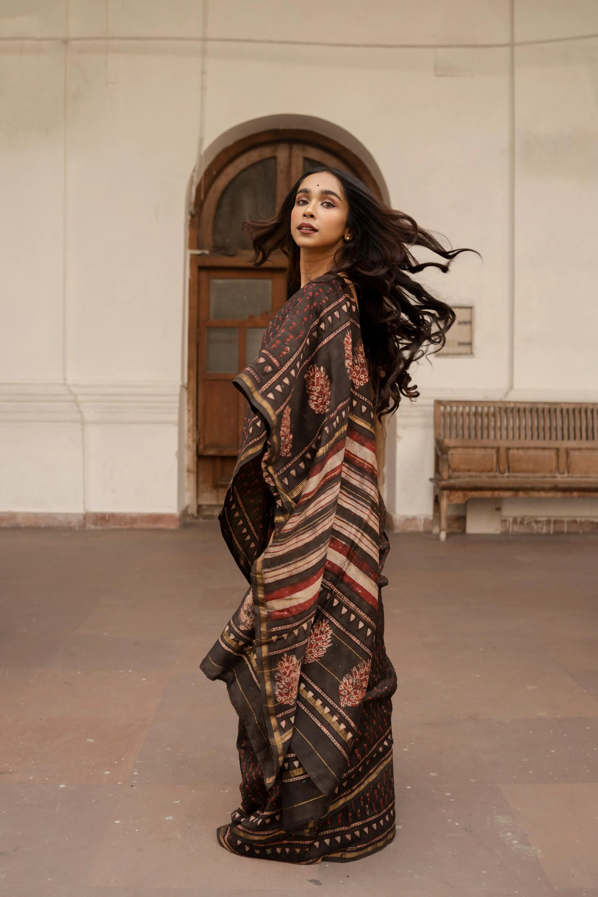 Natural dyed Dabu sarees - Malhar - Kashish - Image 8