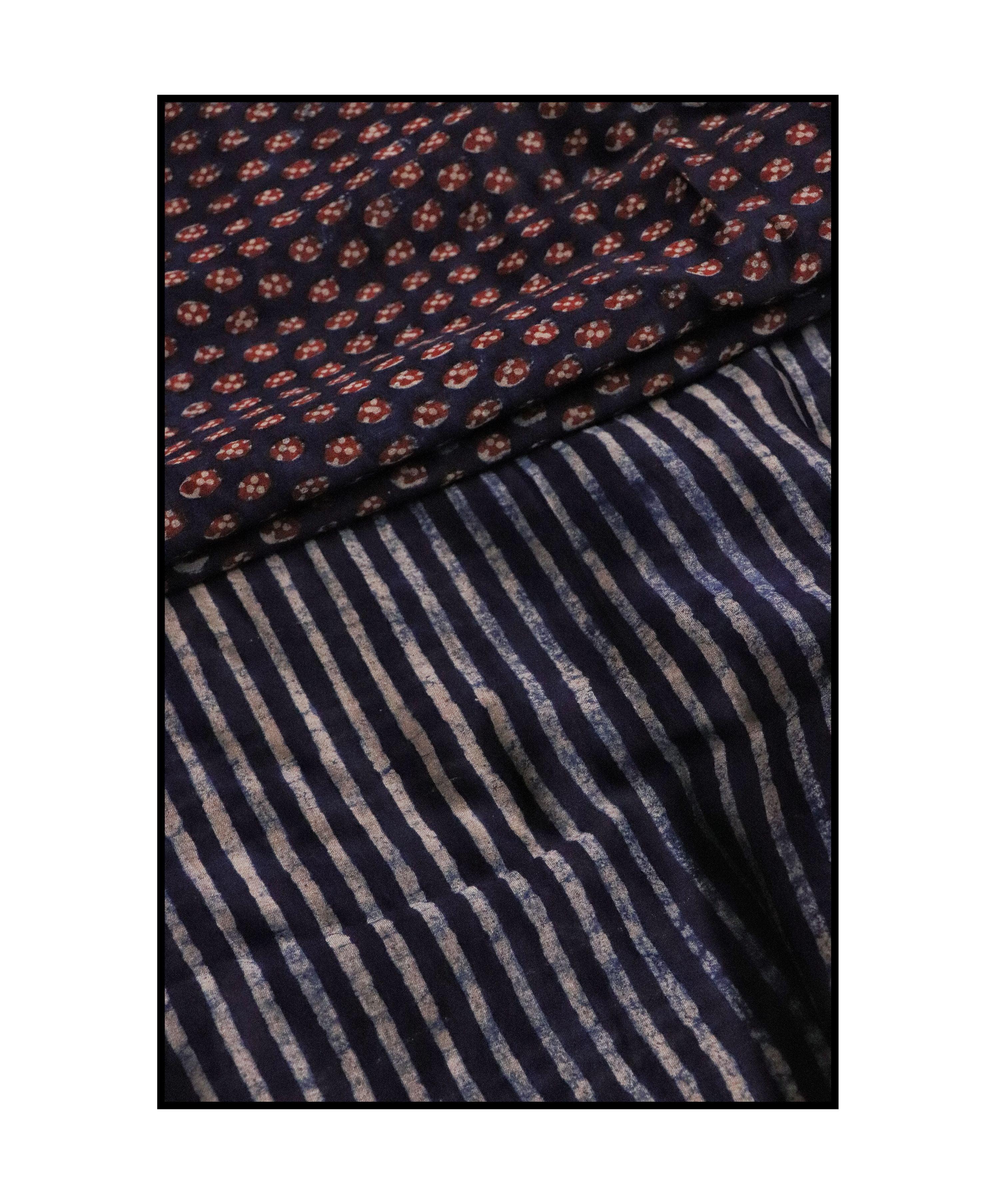 Natural dyed Dabu sarees - Malhar - Pharad Makkhi - Image 13