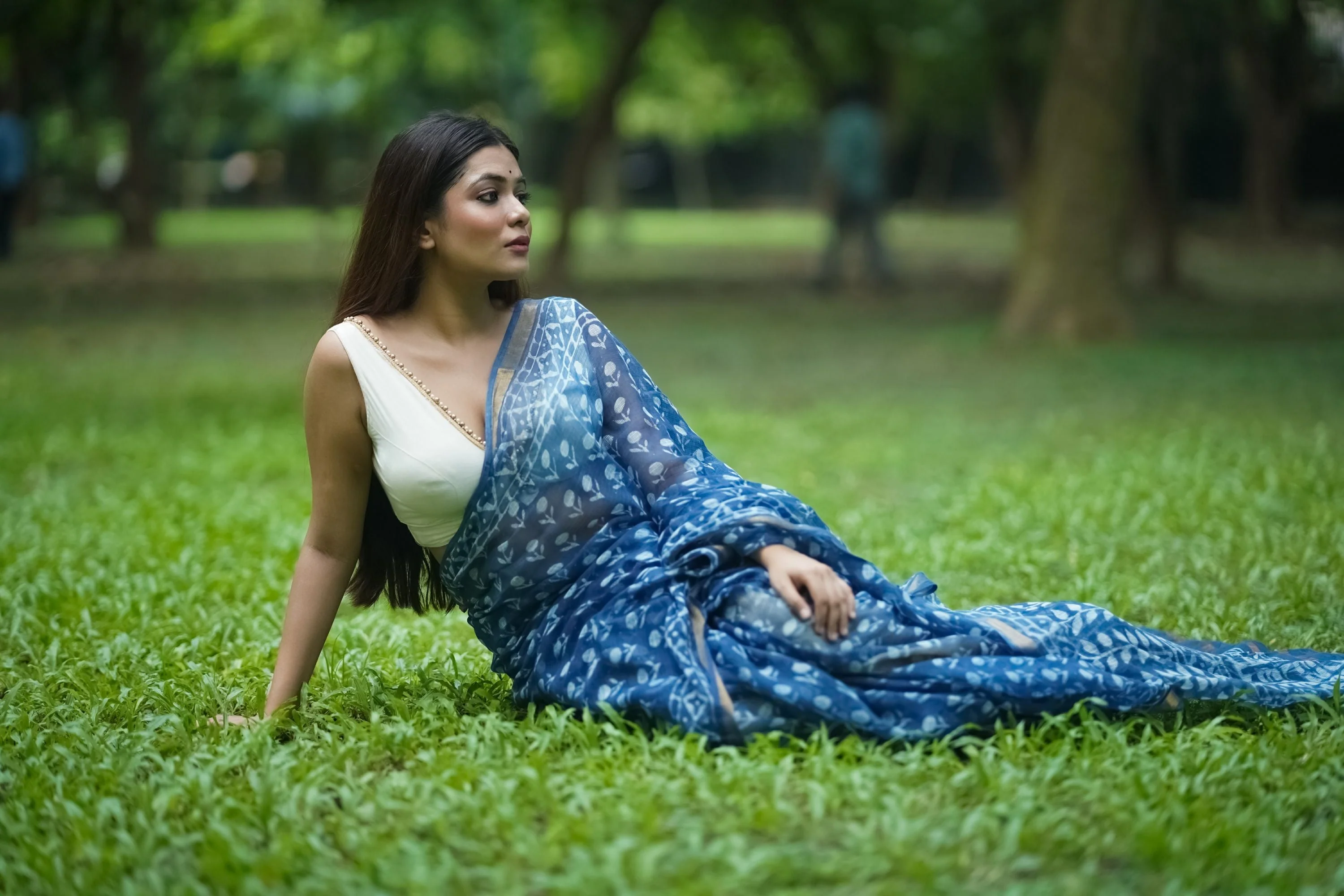 Natural dyed Dabu sarees - Malhar - Rajini - Image 8