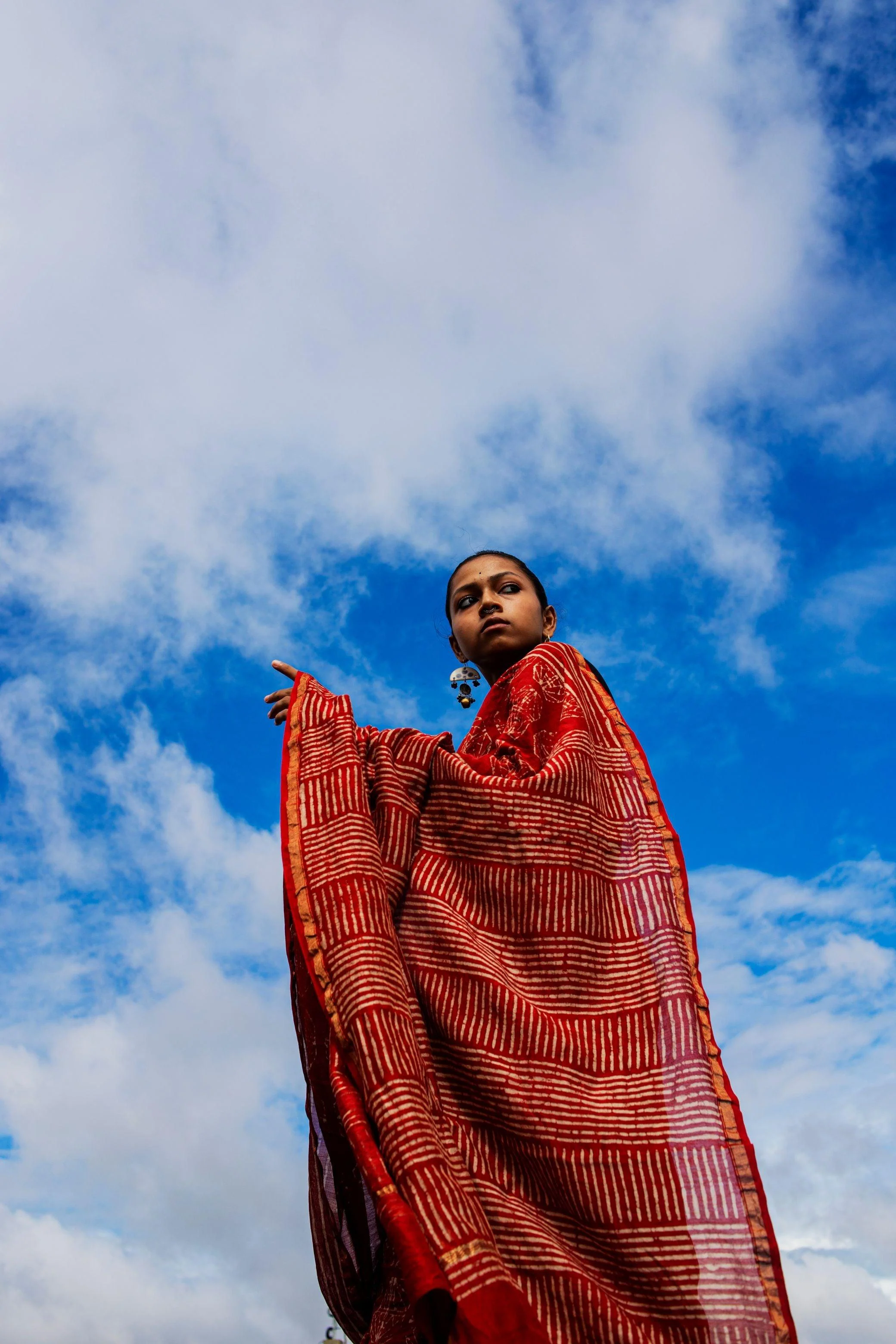 Natural dyed Dabu sarees - Malhar -Red Dabu saree - Image 3