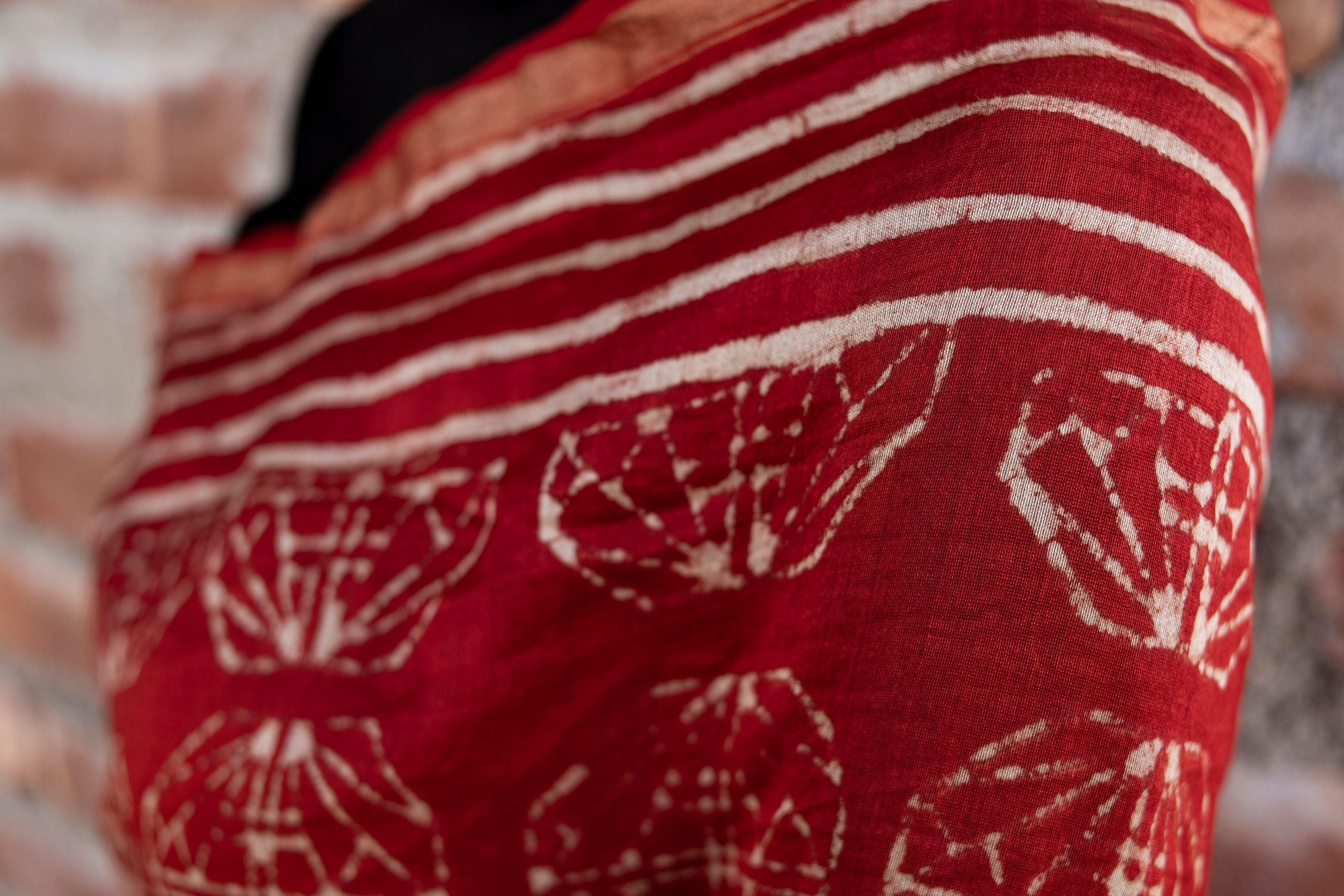 Natural dyed Dabu sarees - Malhar -Red Dabu saree - Image 6