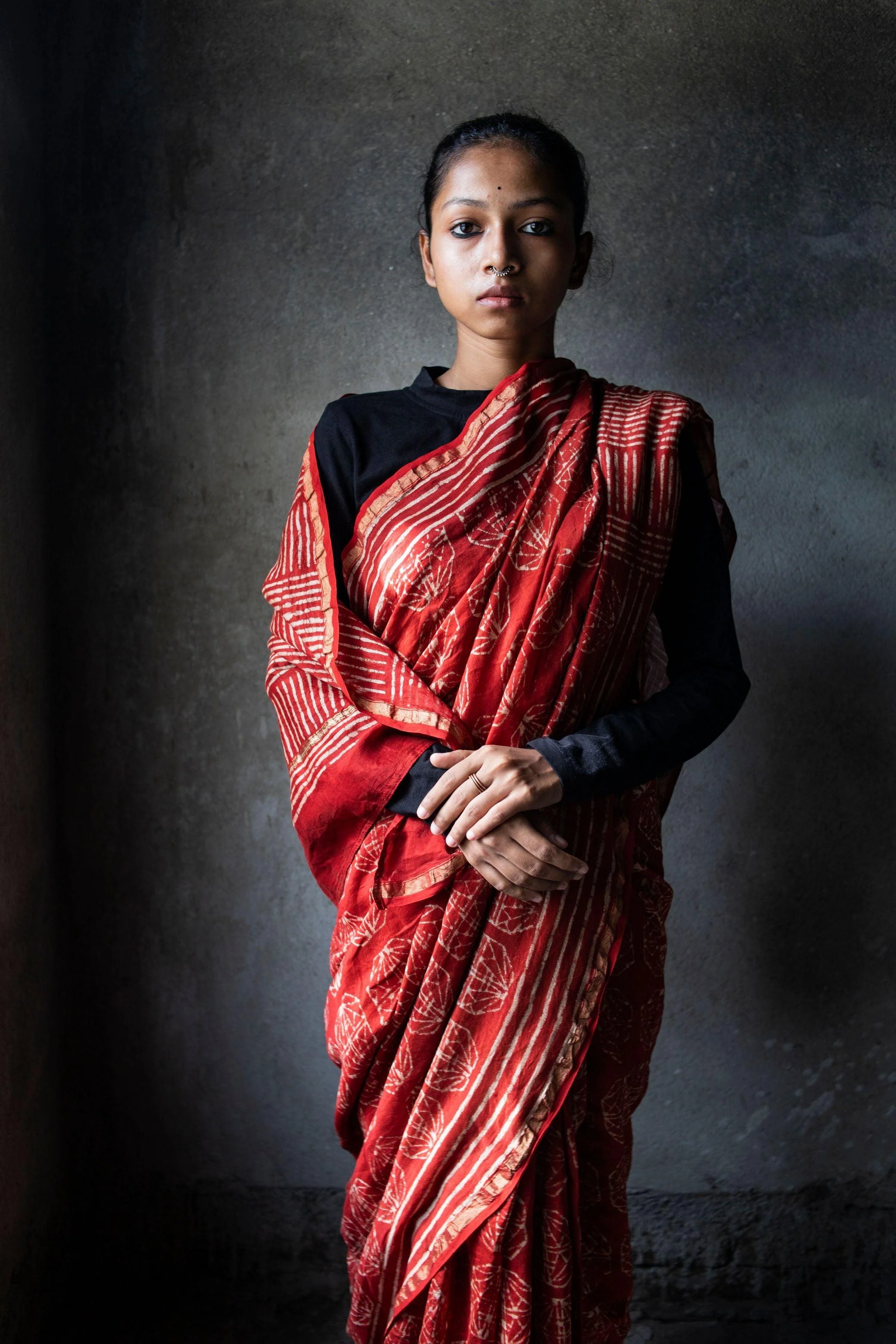 Natural dyed Dabu sarees - Malhar -Red Dabu saree - Image 7