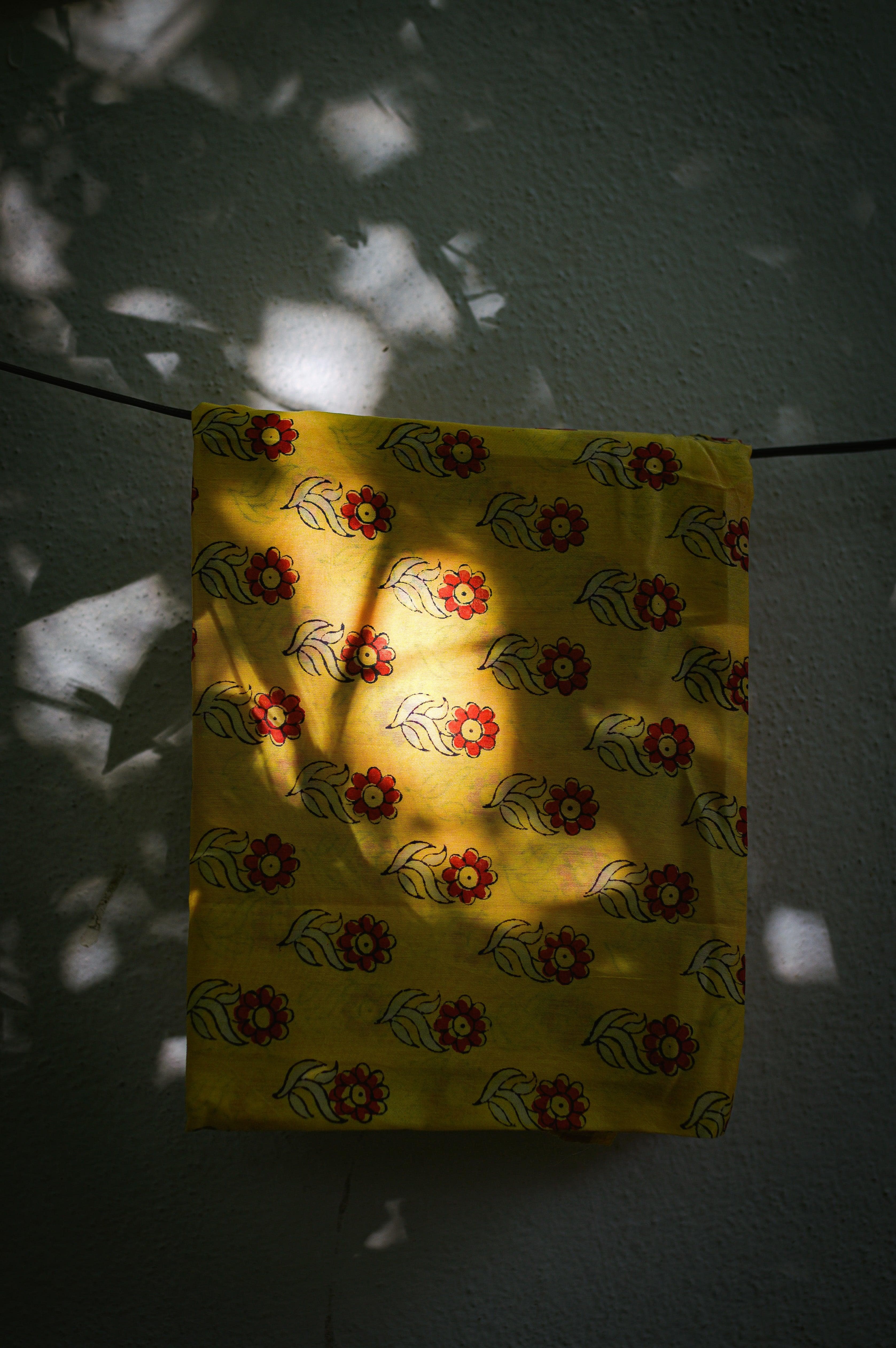 Kaisori Yellow Chanderi Dupatta - Floral - Image 4