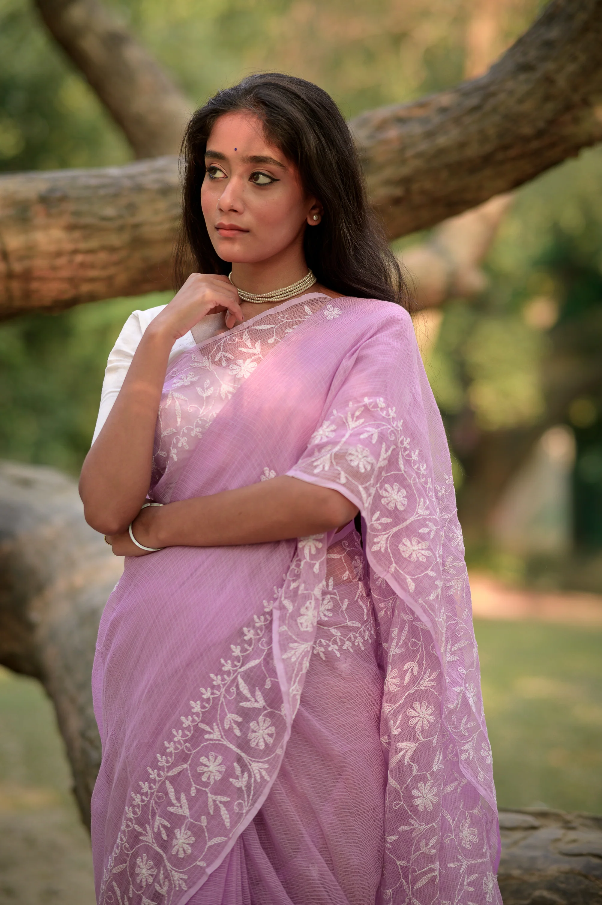Kota Chikankari sarees - Meher - Aarzoo - Image 4