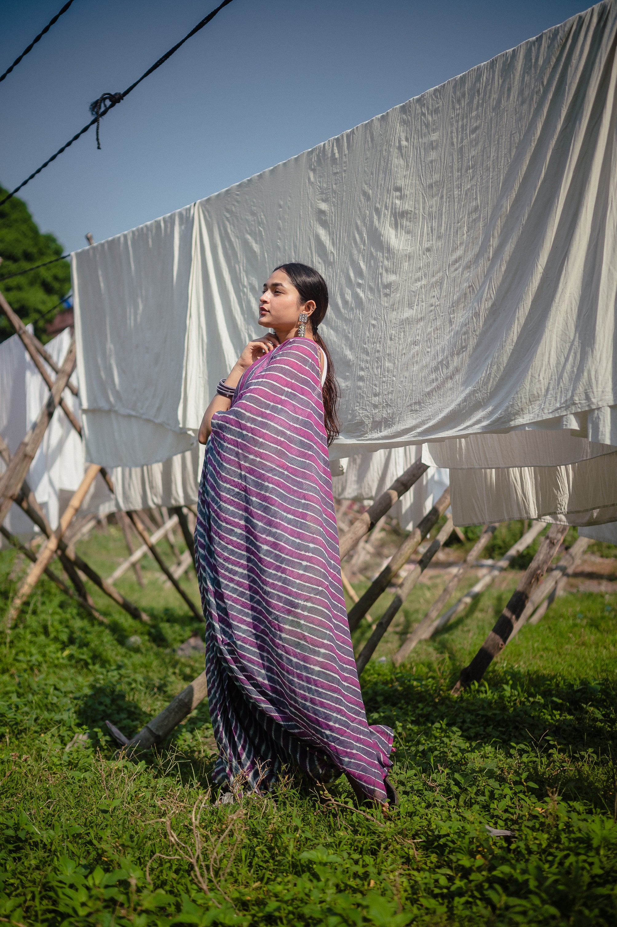 Leheriya Kota sarees - Aira - Jamun - Image 3