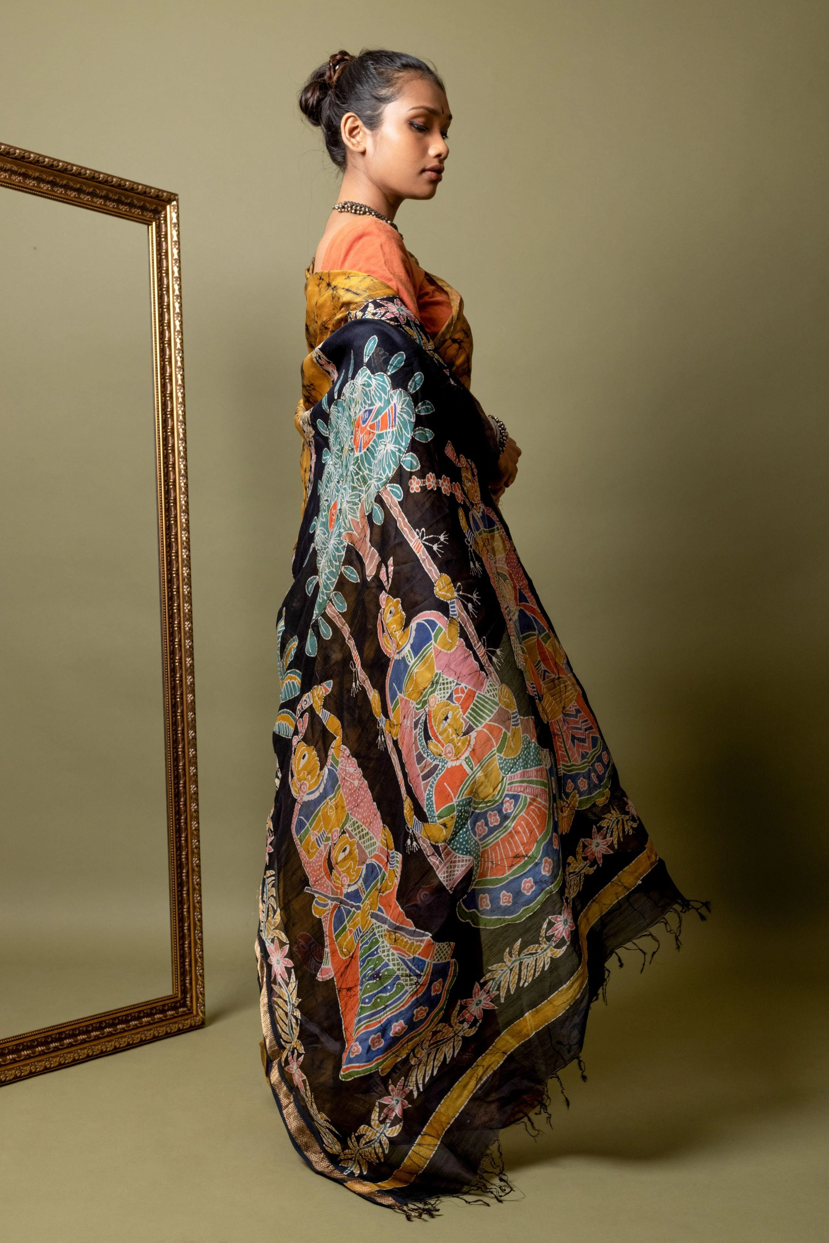 Batik Chanderi saree - Narmada-Shagun - Image 3