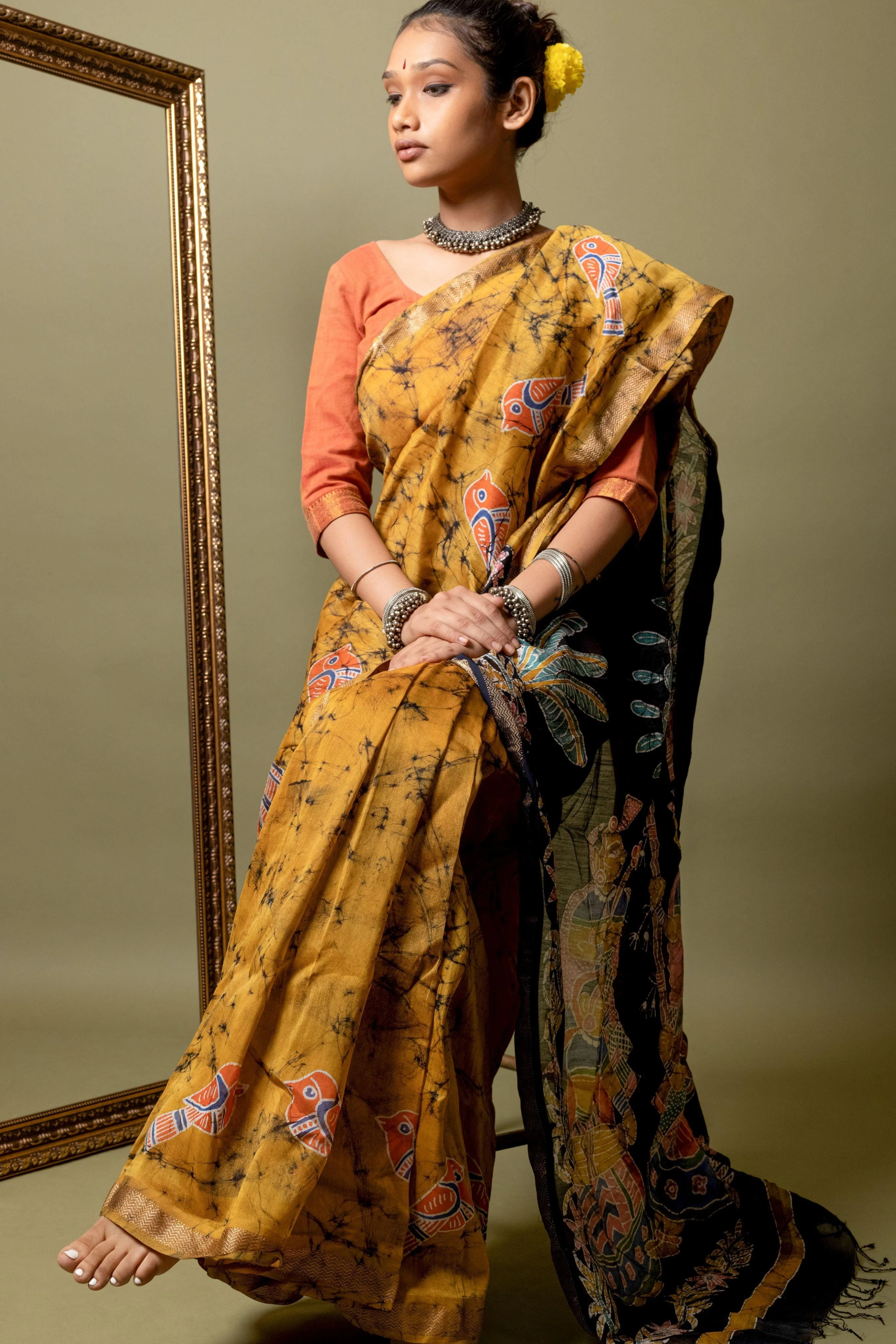 Batik Chanderi saree - Narmada-Shagun - Image 7