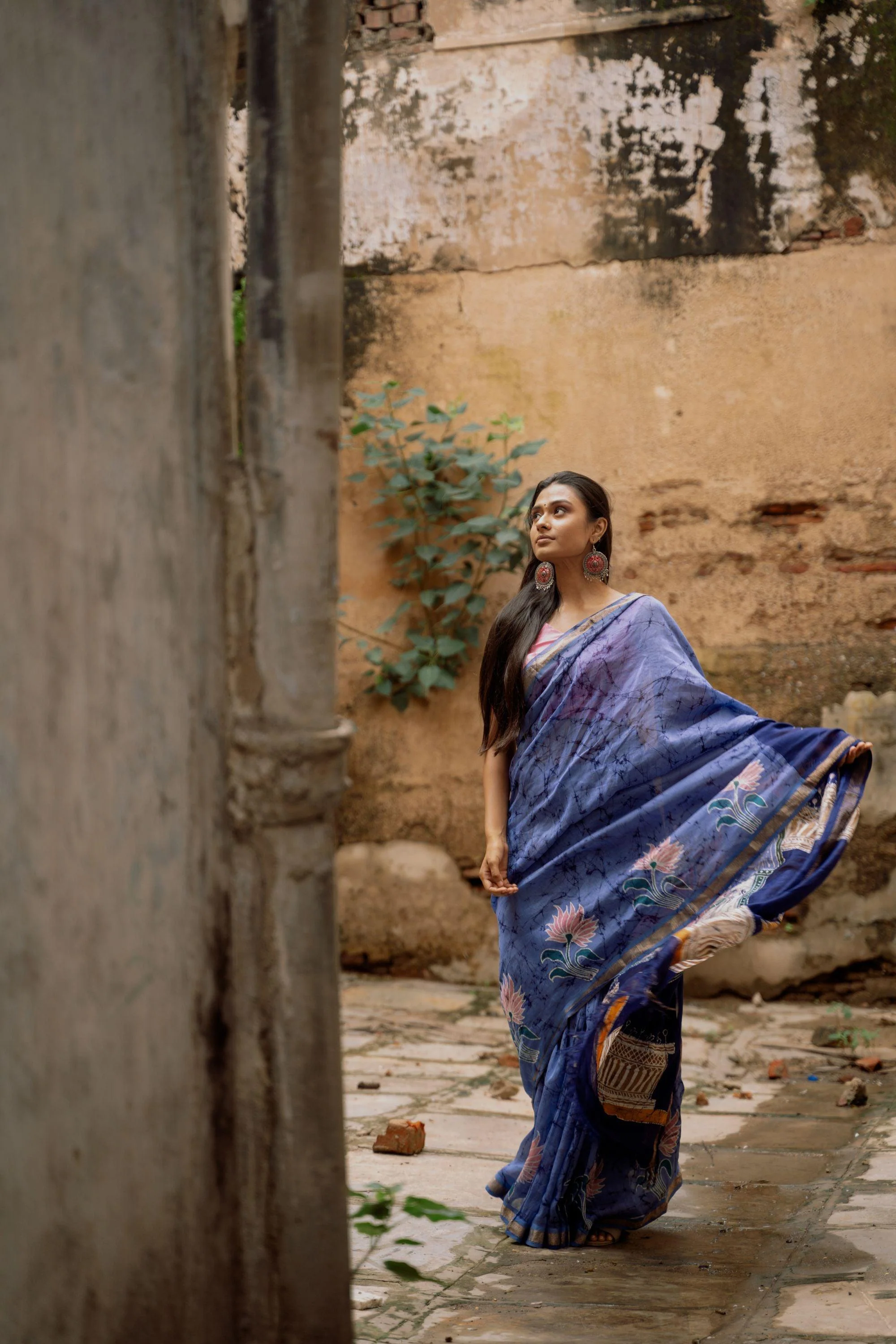 Batik Chanderi saree - Narmada- Ragini Rang Rasiya - Image 6