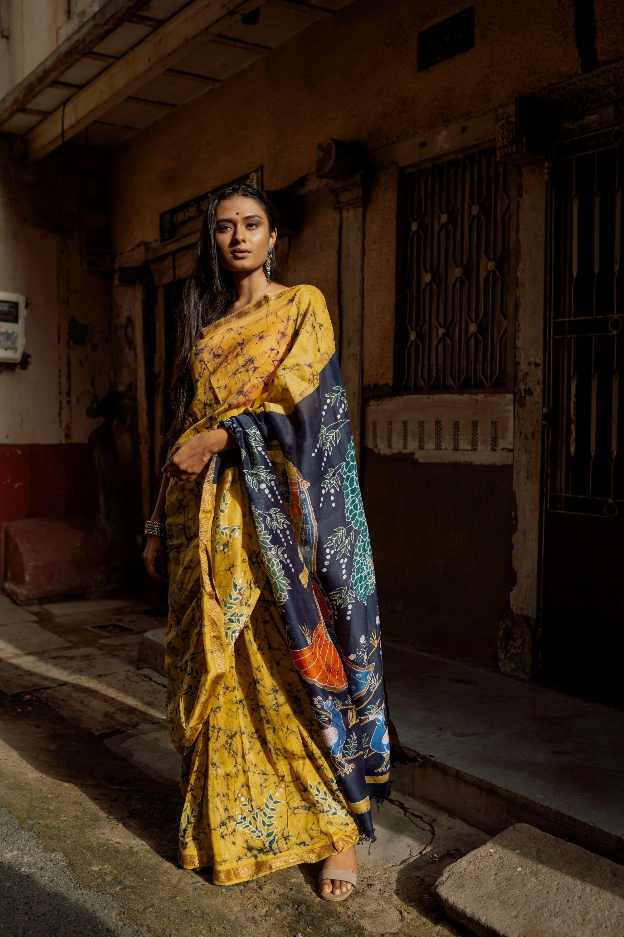 Batik Chanderi saree - Narmada- Dancing Ragini - Image 7