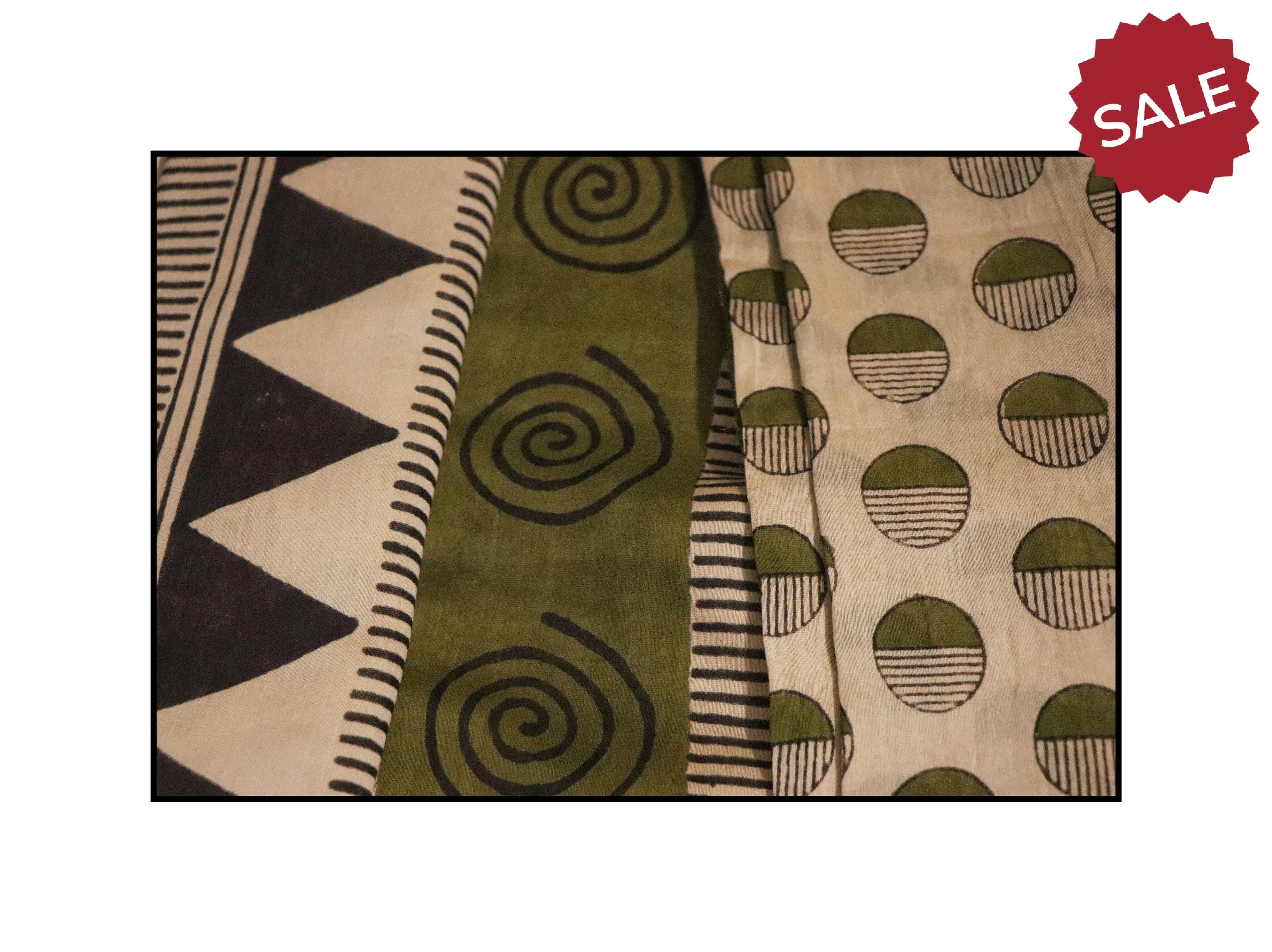 Naltural dyed Bagru saree - Roheda- Green Syahi Begar - Image 12