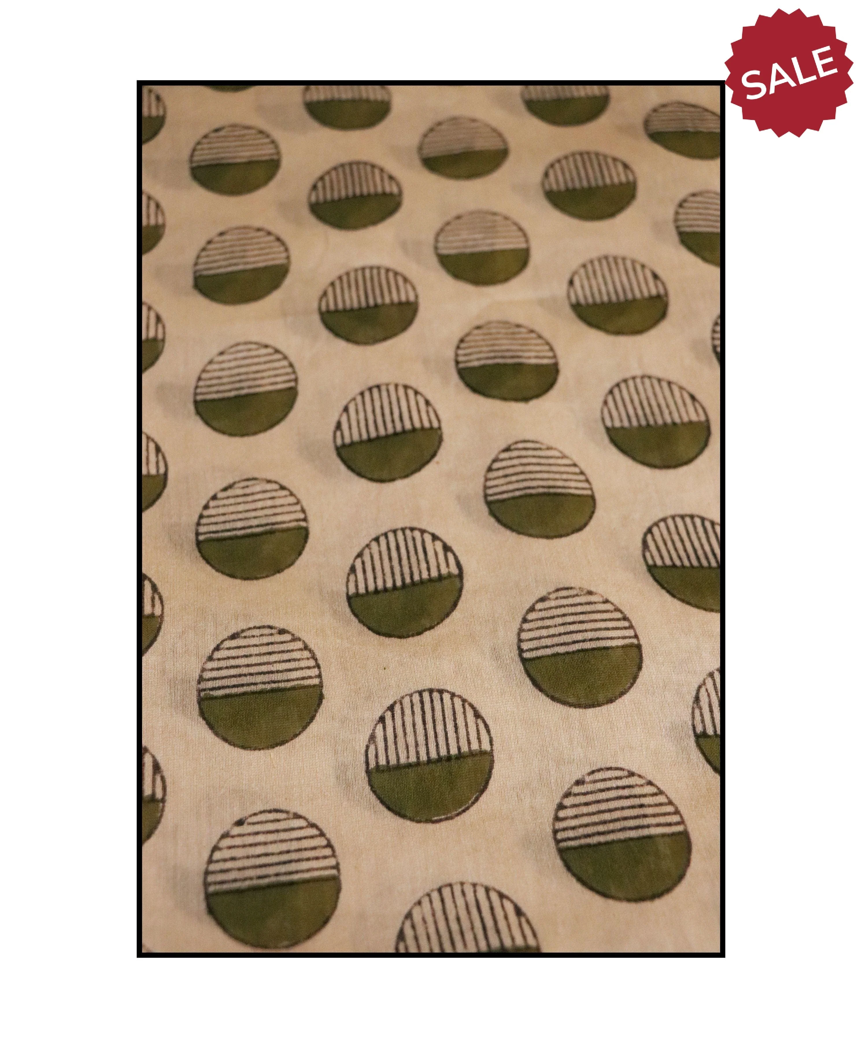 Naltural dyed Bagru saree - Roheda- Green Syahi Begar - Image 8