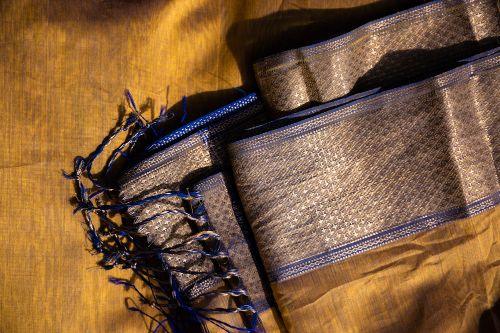 Maheswari Handloom saree - Seher - Mustard zari - Image 8