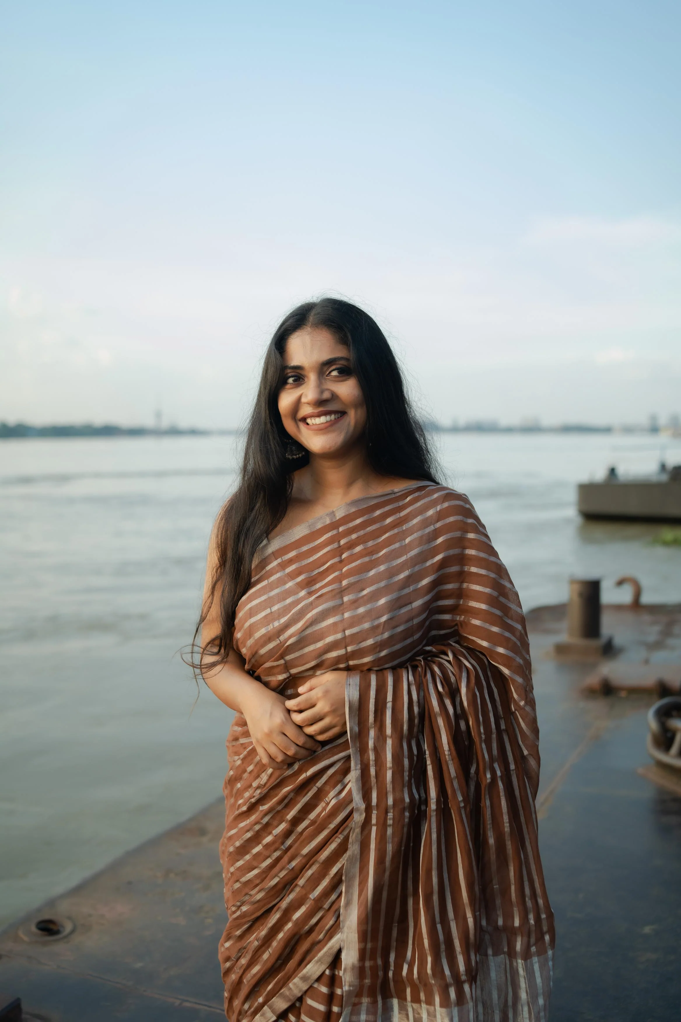 Weaves of Bengal  - Sitara - Amber zari cotton saree - Image 17